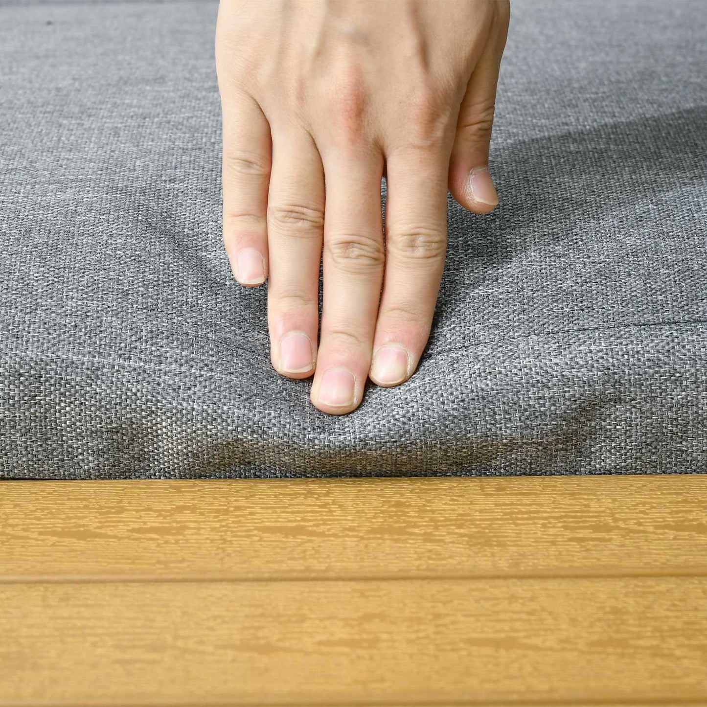 Garden furniture set for 3, aluminum & wood look, dark grey