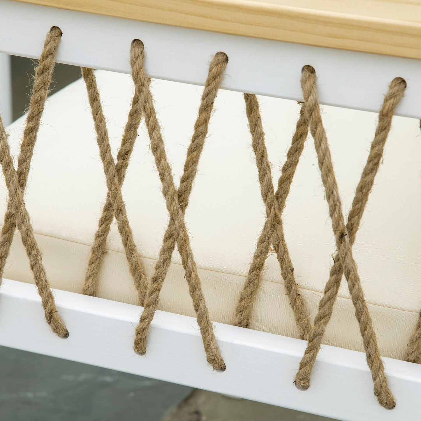 Garden furniture set for 4 with cushions - White