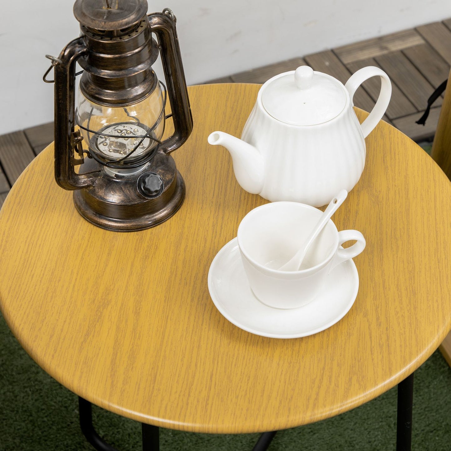 Garden furniture set, 2 rocking chairs & table, poly rattan