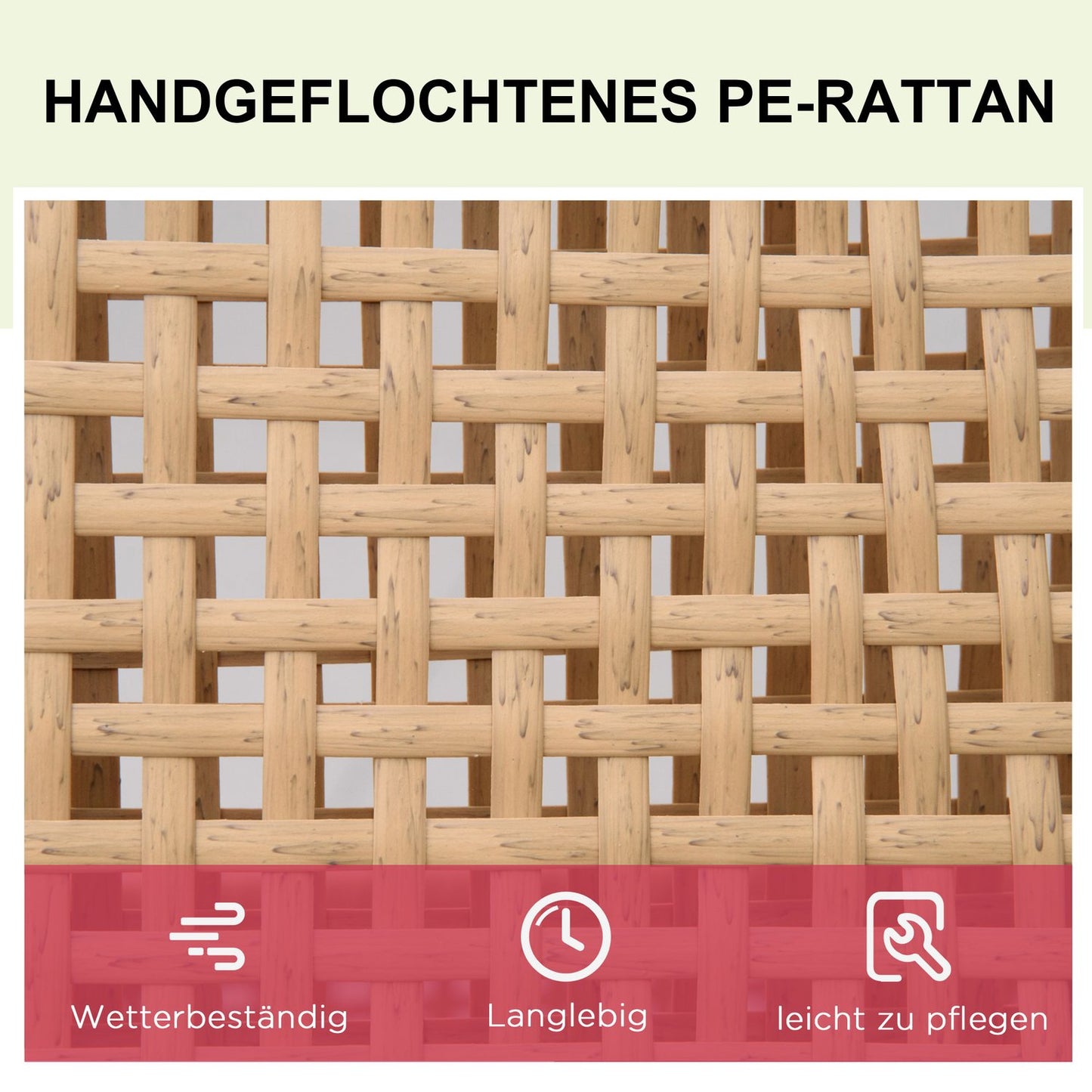 Rattan garden sun lounger with cushions, adjustable levels