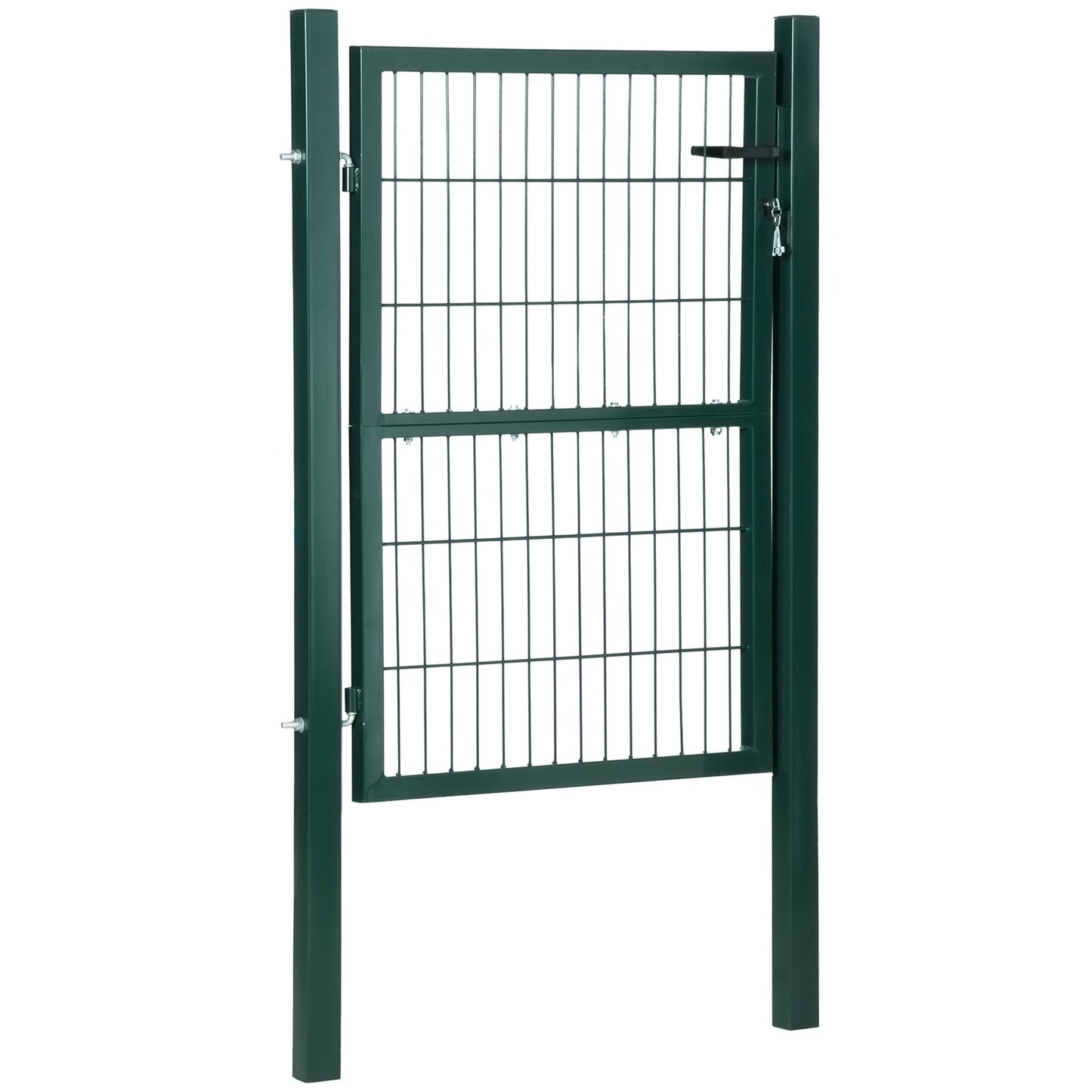 Steel garden gate with handle lock & keys, green, 97x170 cm
