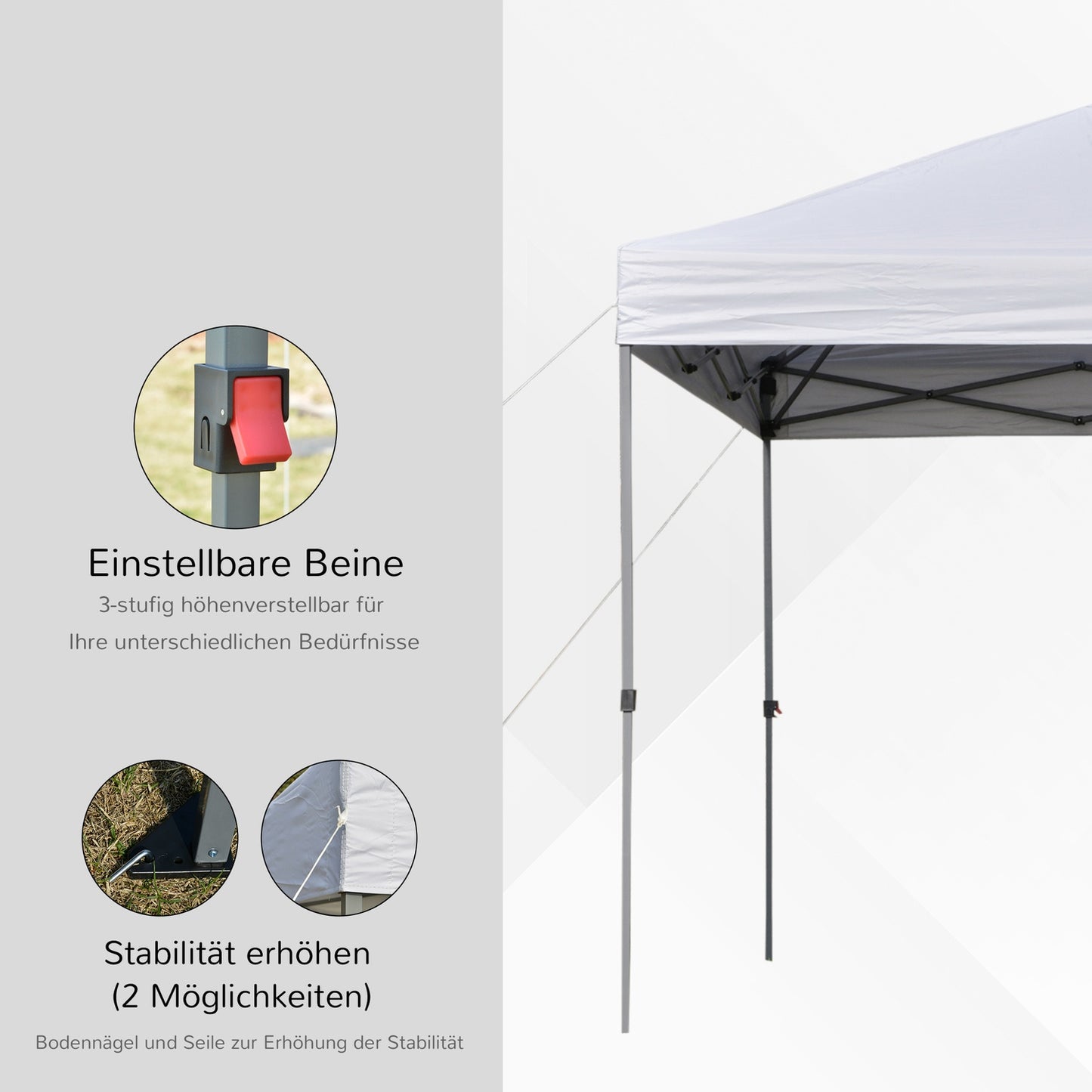 Pop-Up White Garden Gazebo 2.95m UV protection
