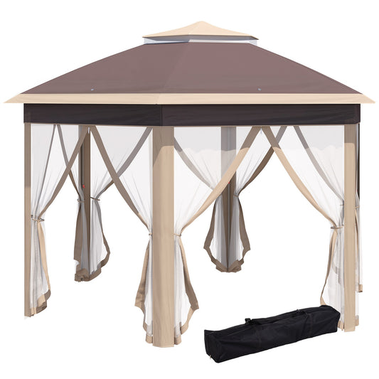Hexagonal Pop-Up Garden Gazebo 4x4M with carrying bag