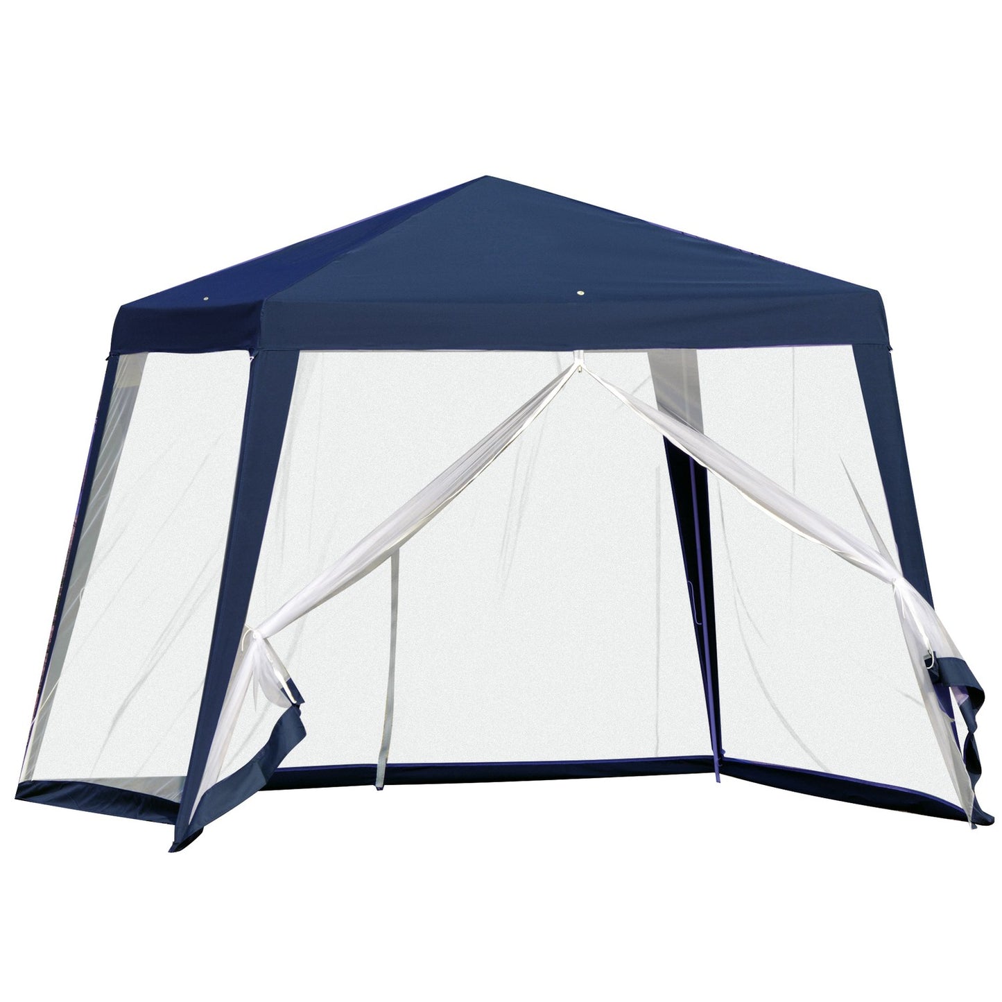 Blue 3x3m weatherproof garden gazebo tent with mosquito net