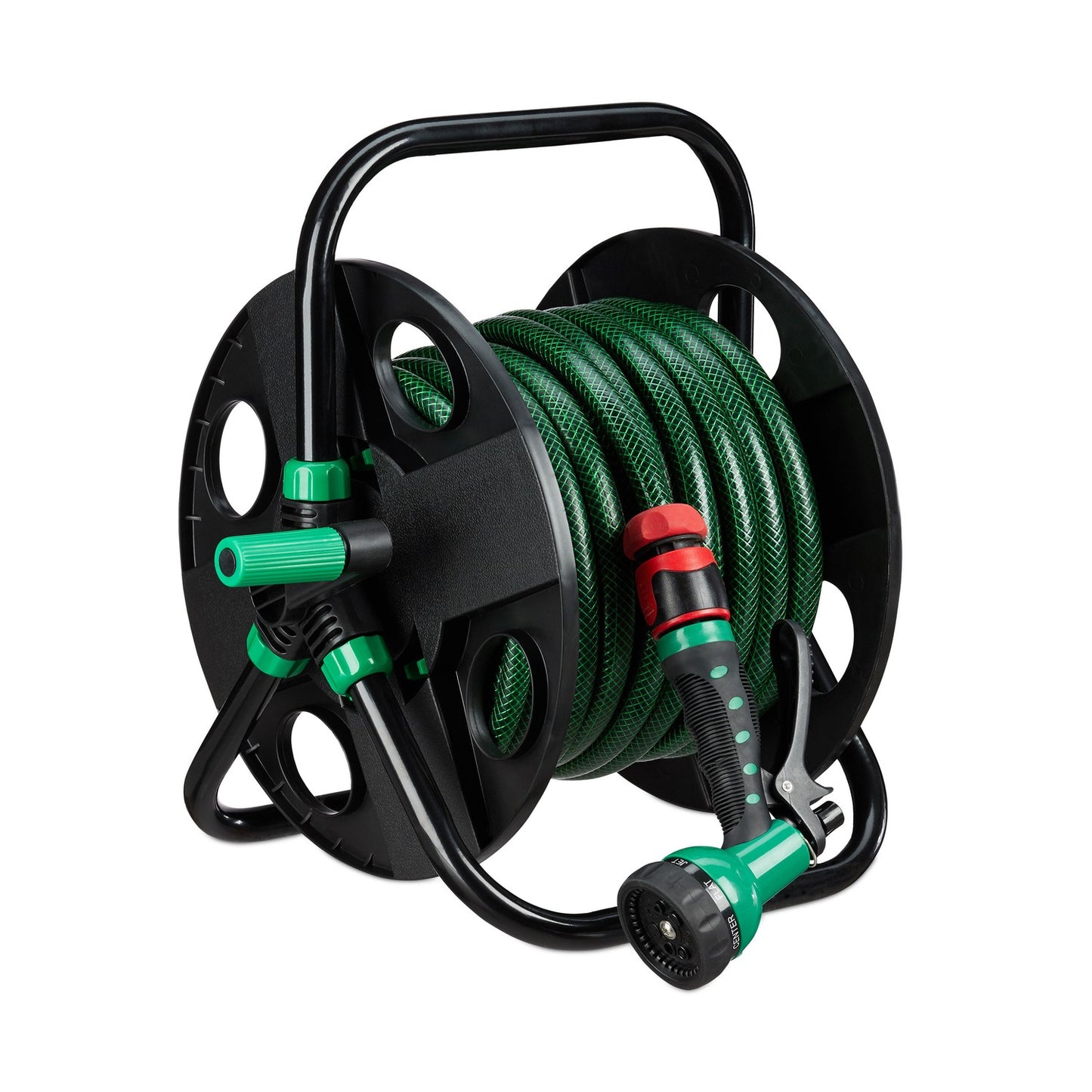 Garden Hose Reel Trolley, 30m Manual Watering
