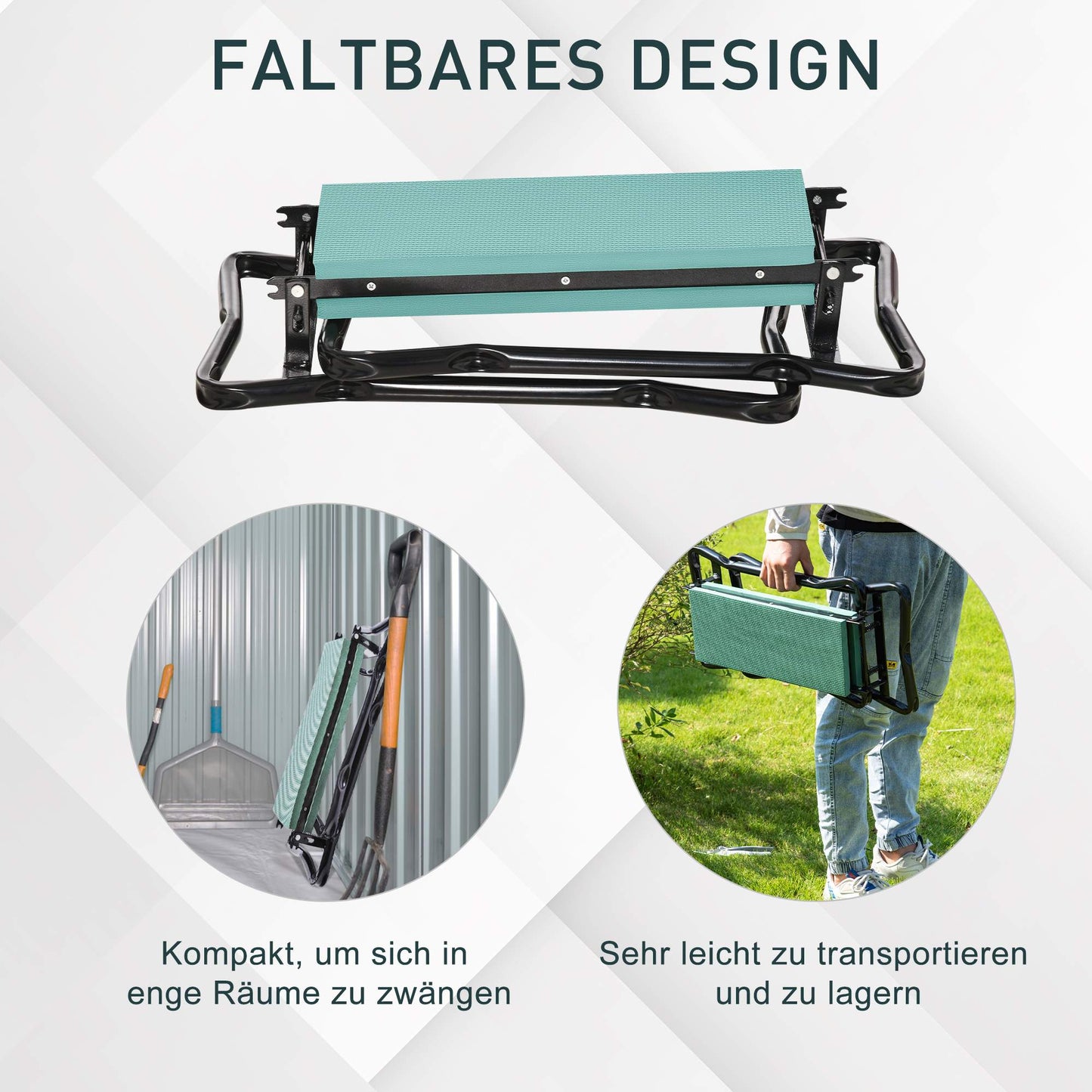 Garden Kneeler and Seat, Foldable, EVA Foam, 150 kg Capacity