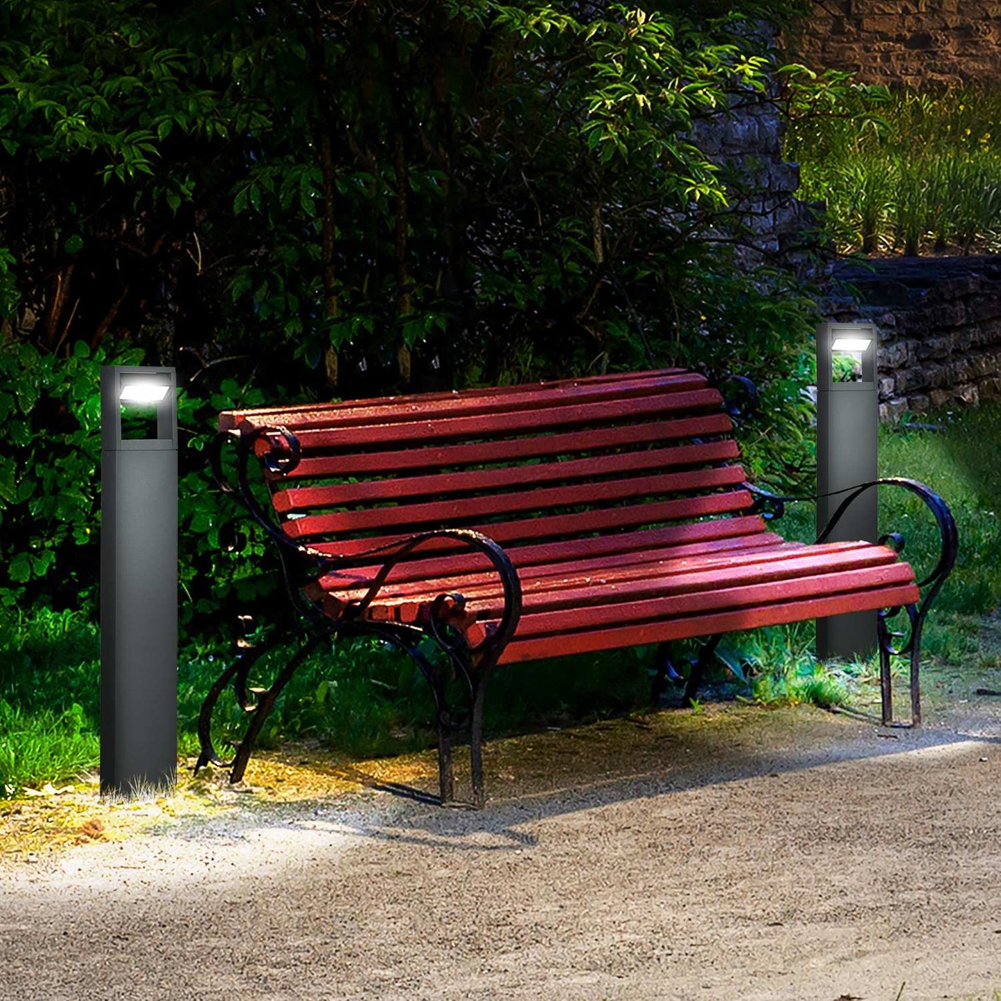 Outdoor garden bollard, warm LED, adjustable, IP65