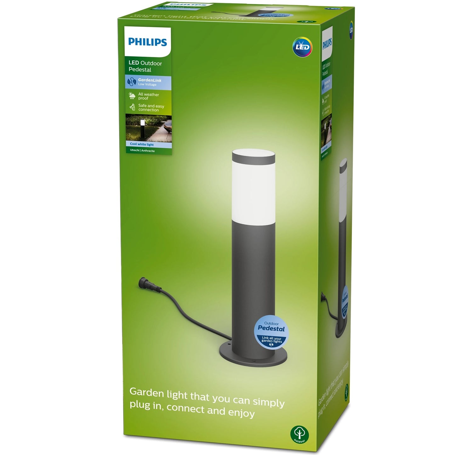 GardenLink Utrecht Pedestal Cool white 660lm Anthracite