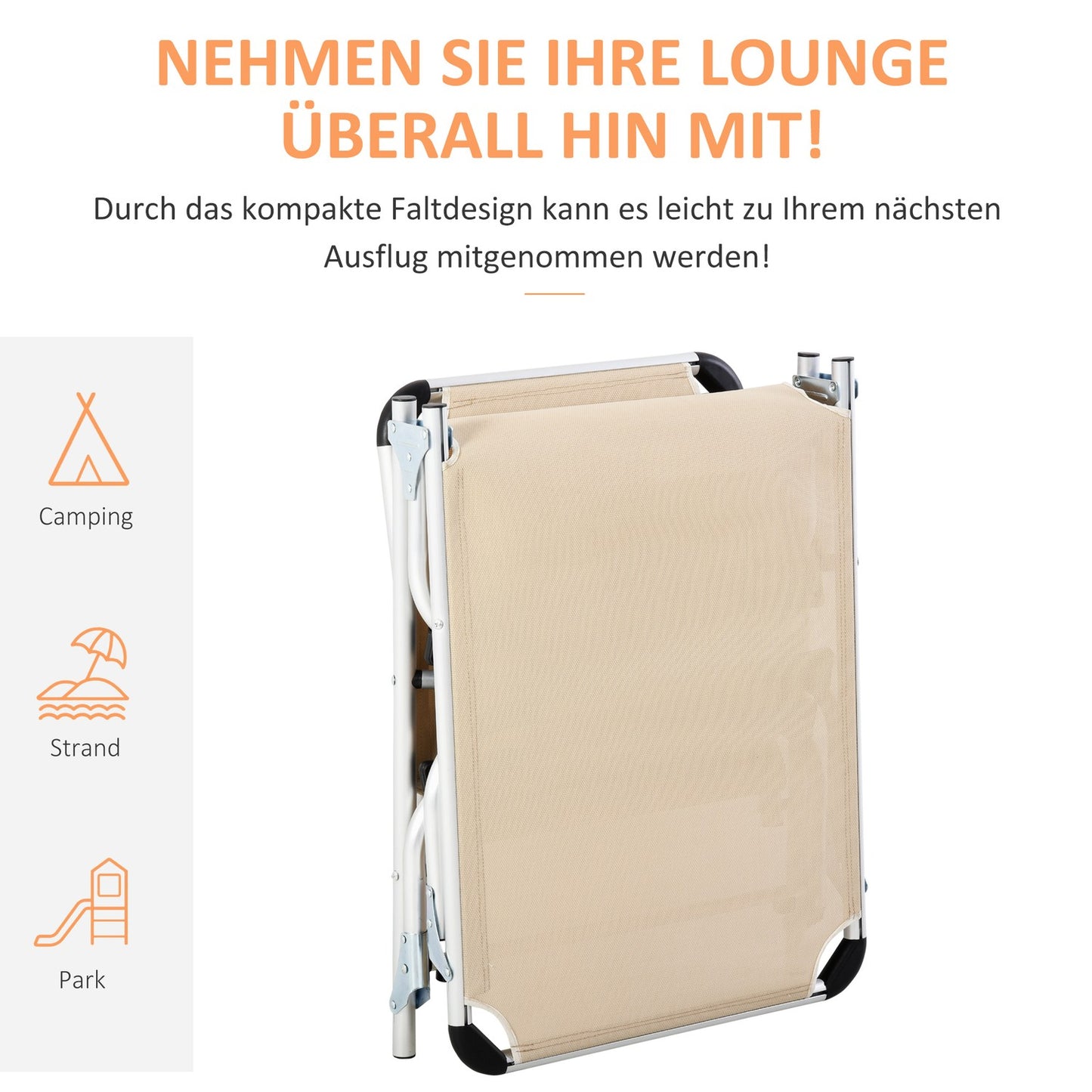 Adjustable garden chair, aluminium, ergonomic mesh