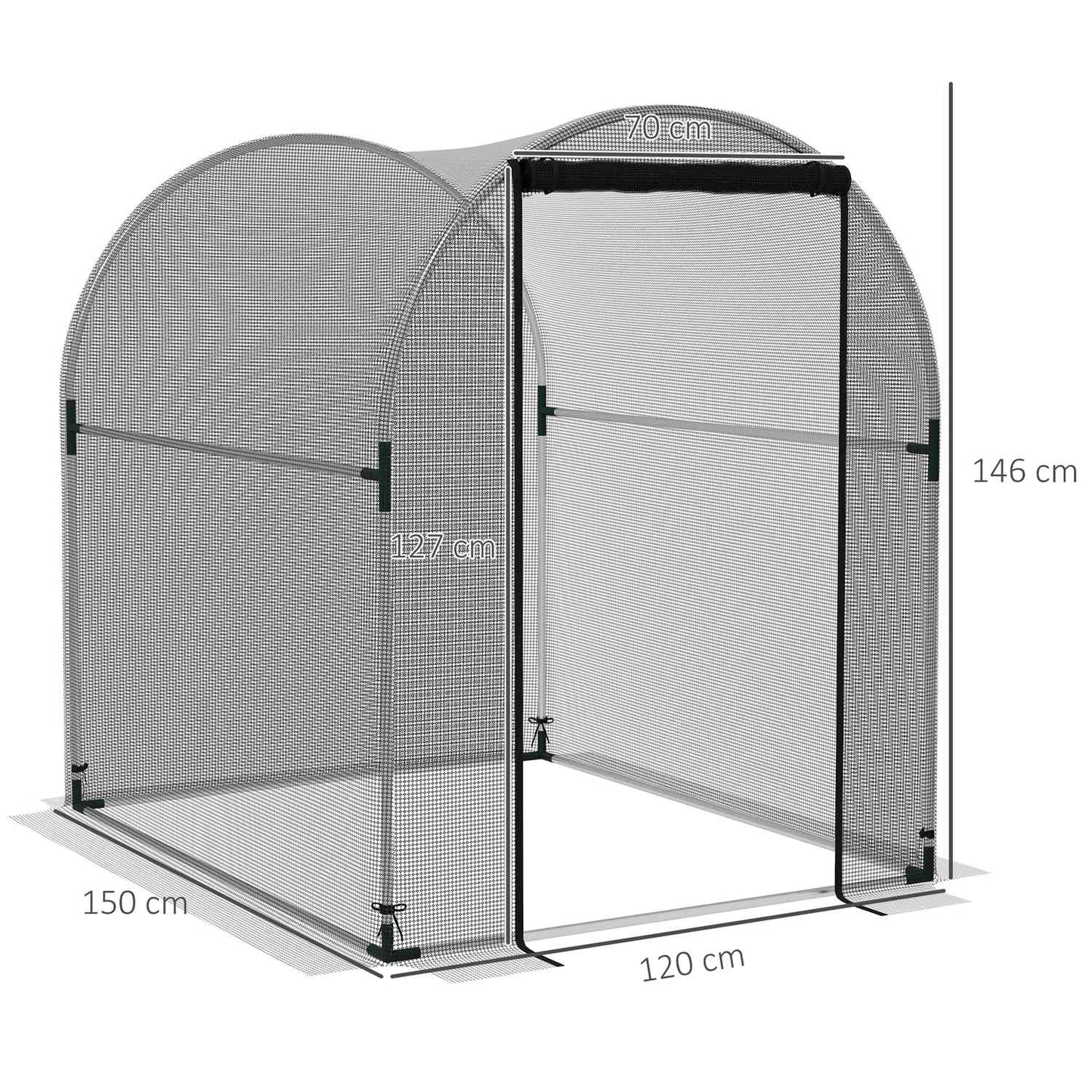 Garden plant protection net - Insect resistant, steel frame