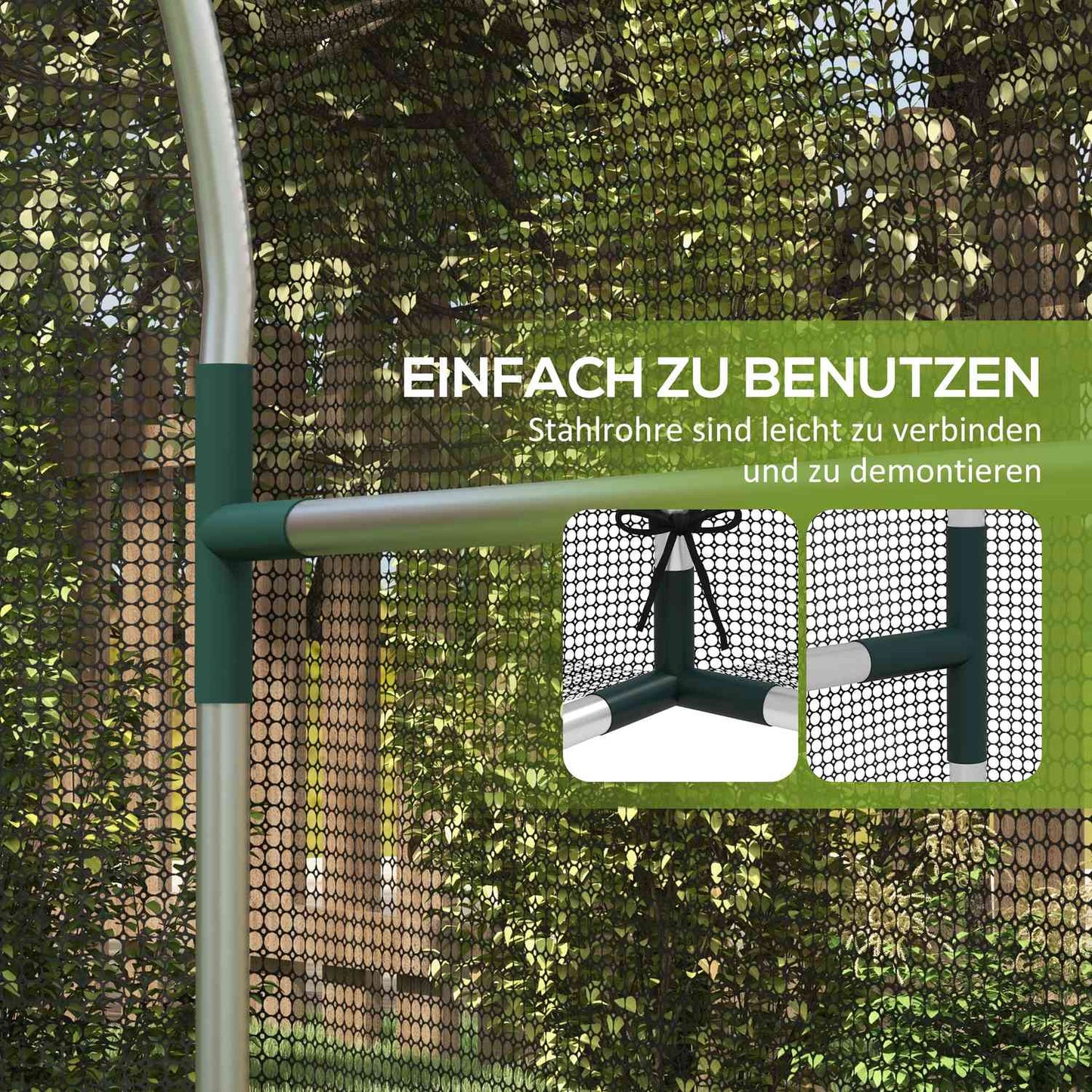 Garden plant protection net - Insect resistant, steel frame