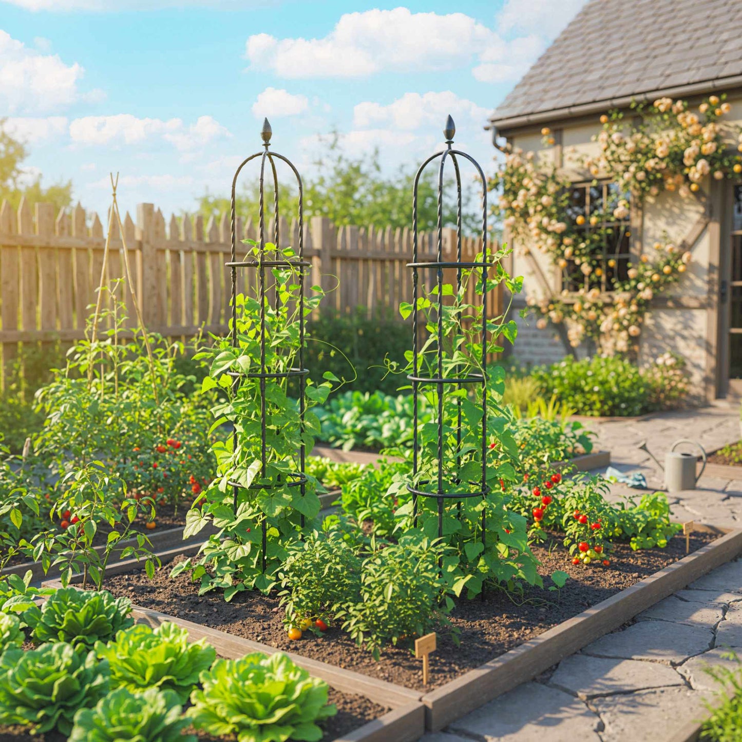 Garden Obelisk Trellis Set, 174 cm Steel, 2-Pack