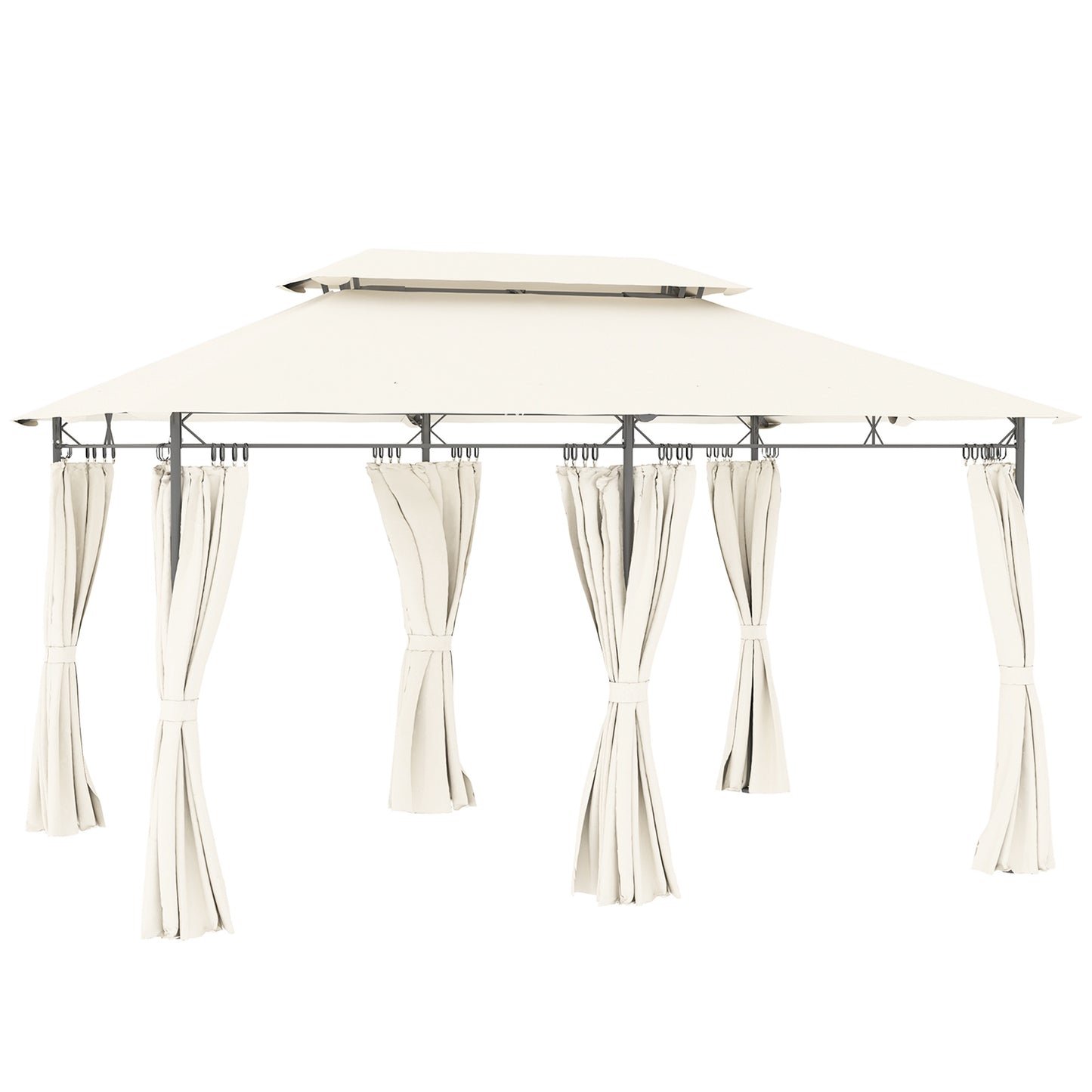 Garden Pavilion Double Roof, Water-Resistant, 4x3m, Cream