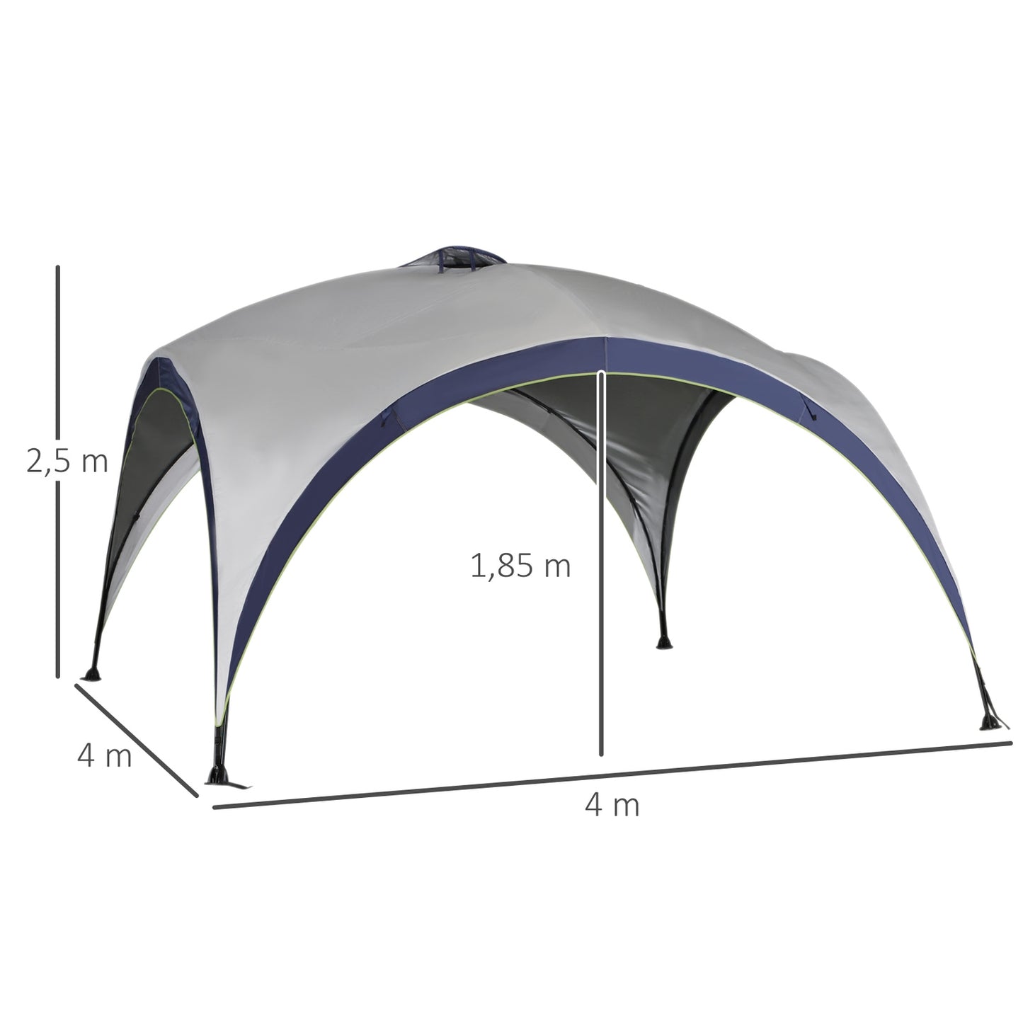 Garden tent pavilion - weatherproof, sun protection, 4x4m