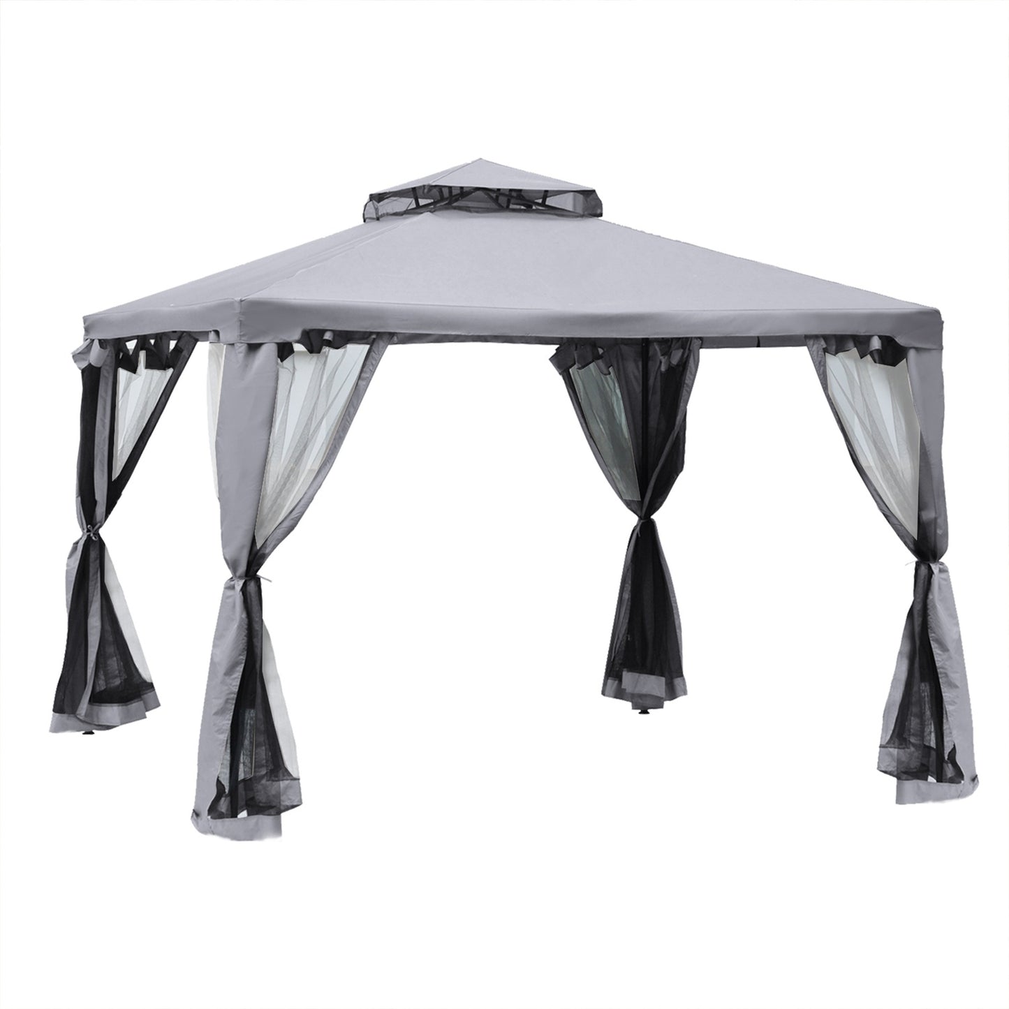 Weatherproof outdoor garden pavilion tent, 3x3x2.6m, light grey