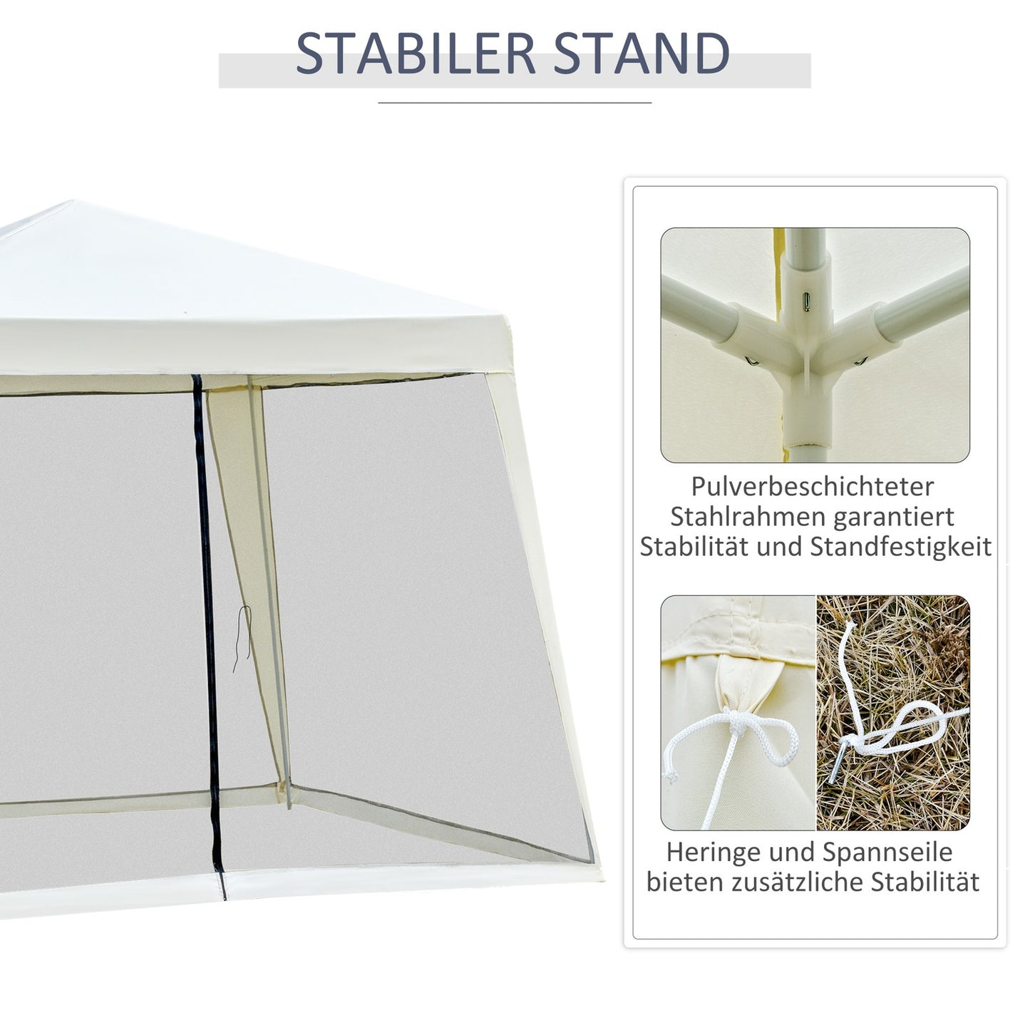 Party tent pavilion - weatherproof, mosquito net, 3x3M