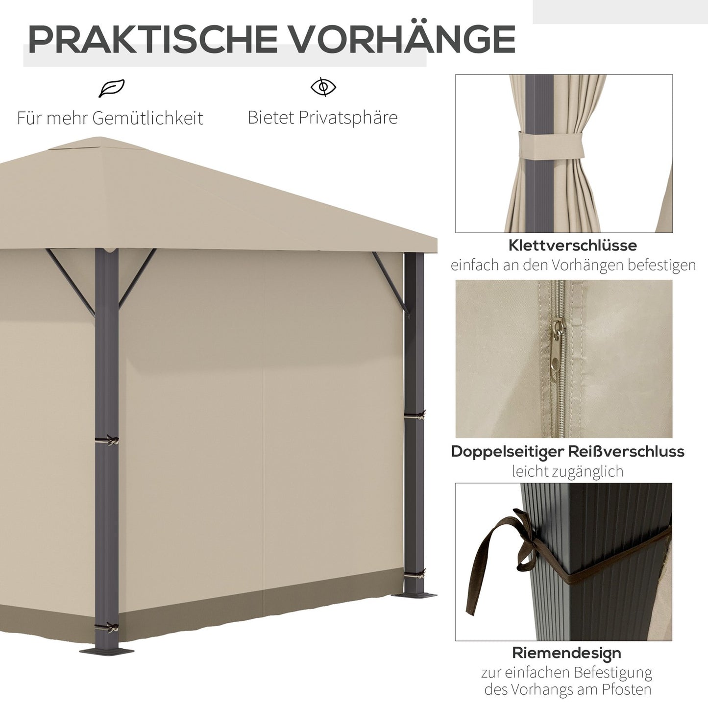 3x3M weatherproof garden pavilion tent with ventilation