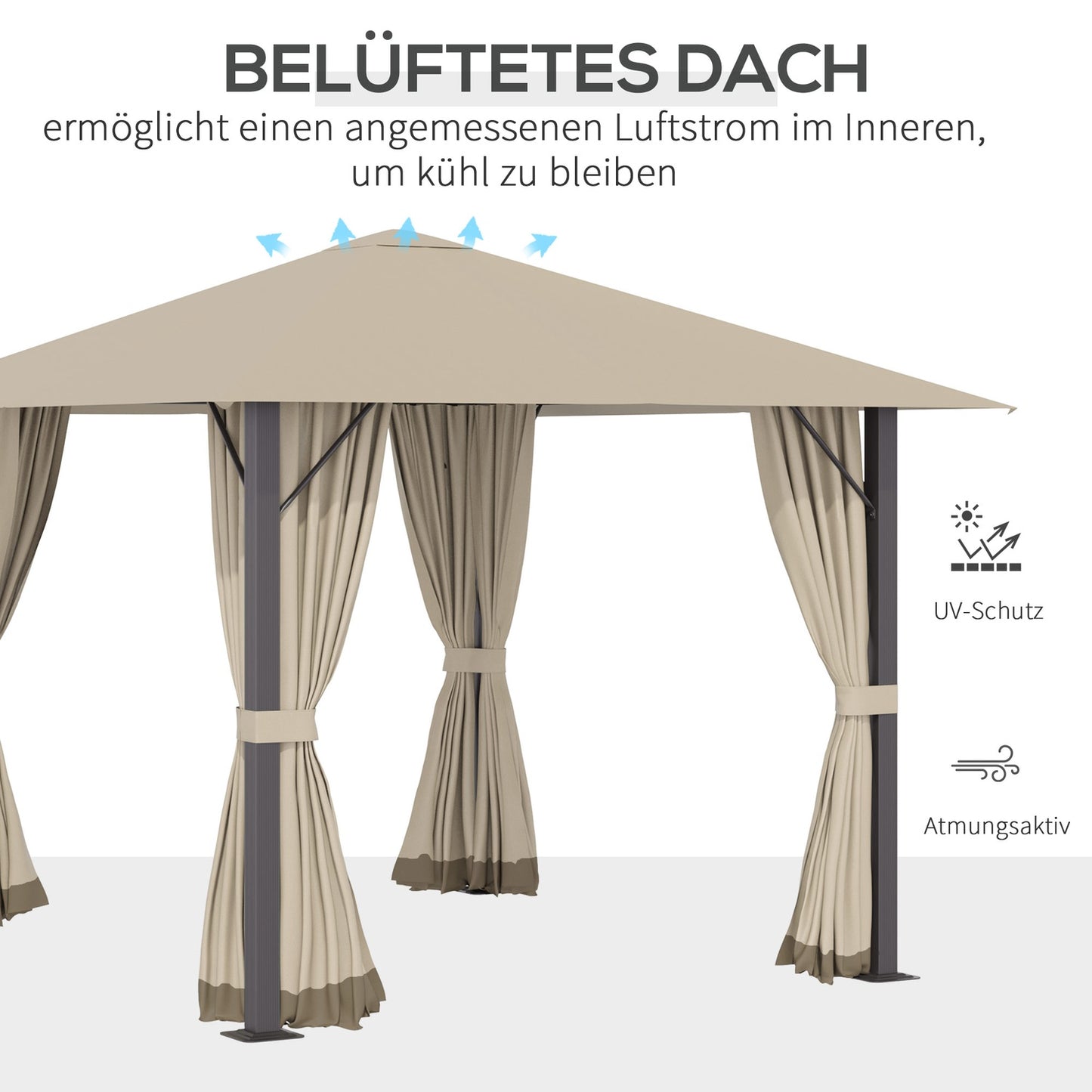 3x3M weatherproof garden pavilion tent with ventilation
