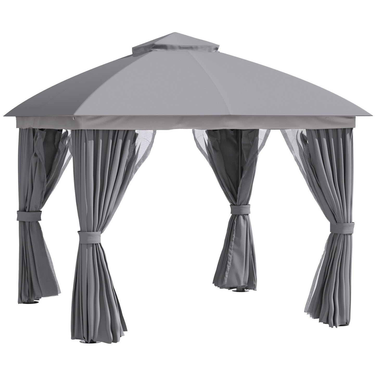 3x3m Garden Tent With Double Roof & Mosquito Net