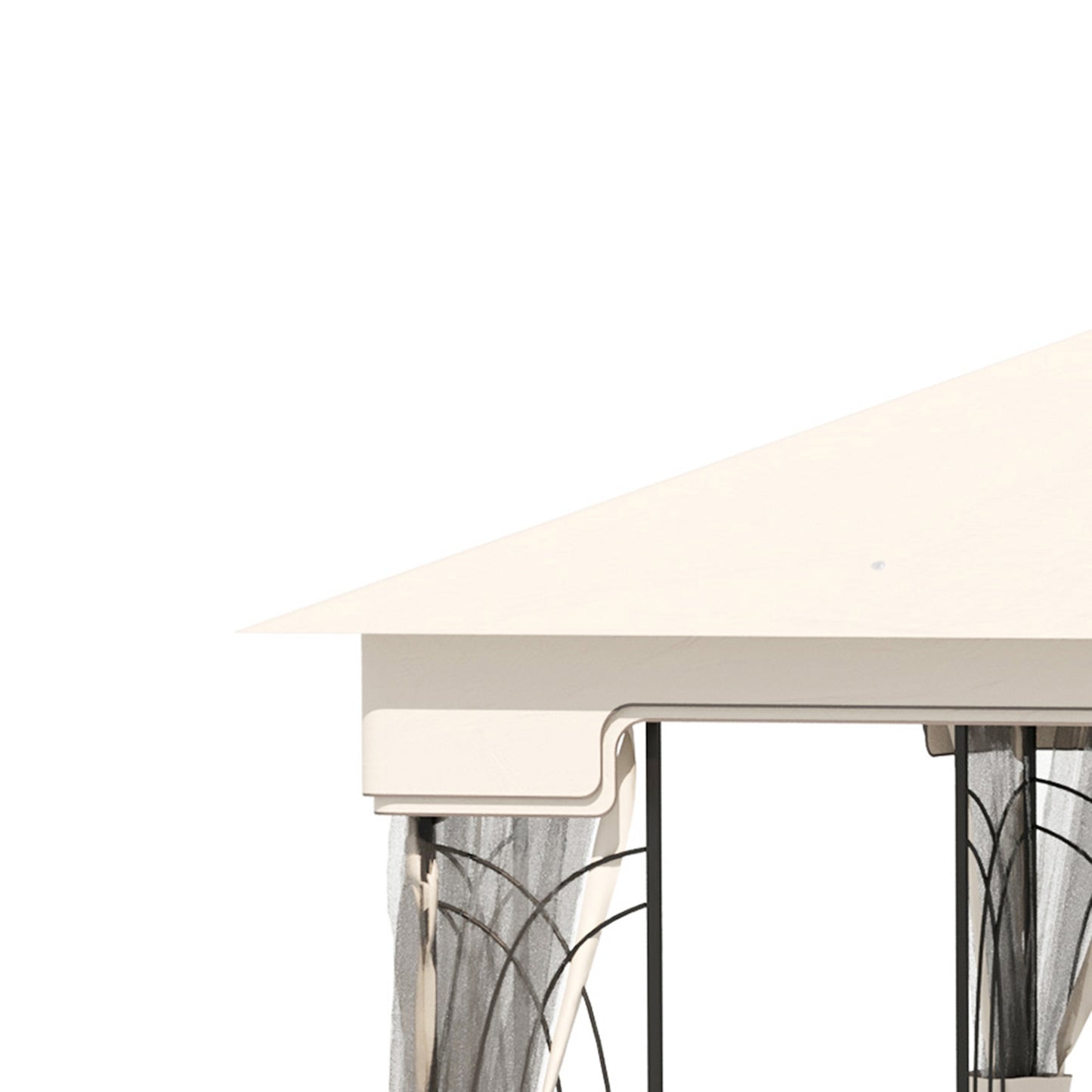Cream White Garden Pavilion Tent With Double Roof, Walls