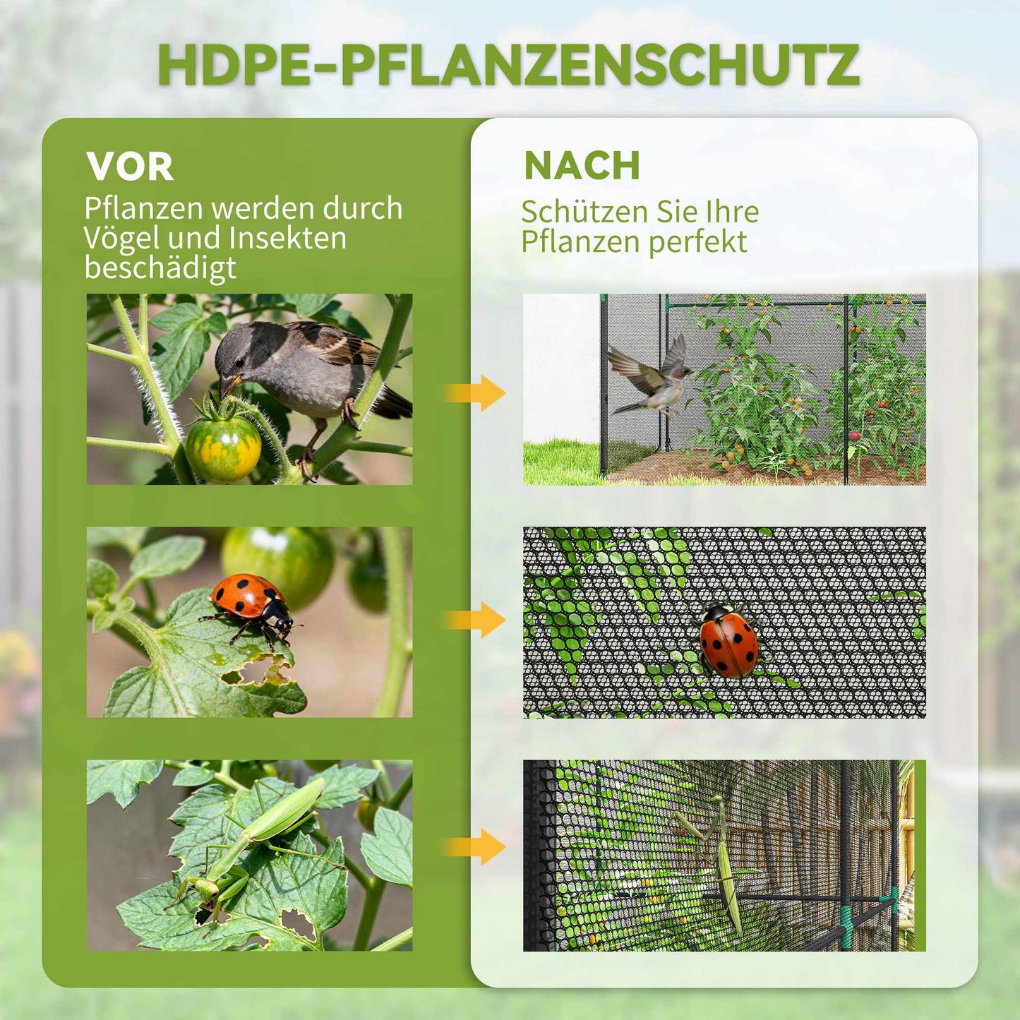 Garden Plant Protection Cage, Black, 200x100x160 cm