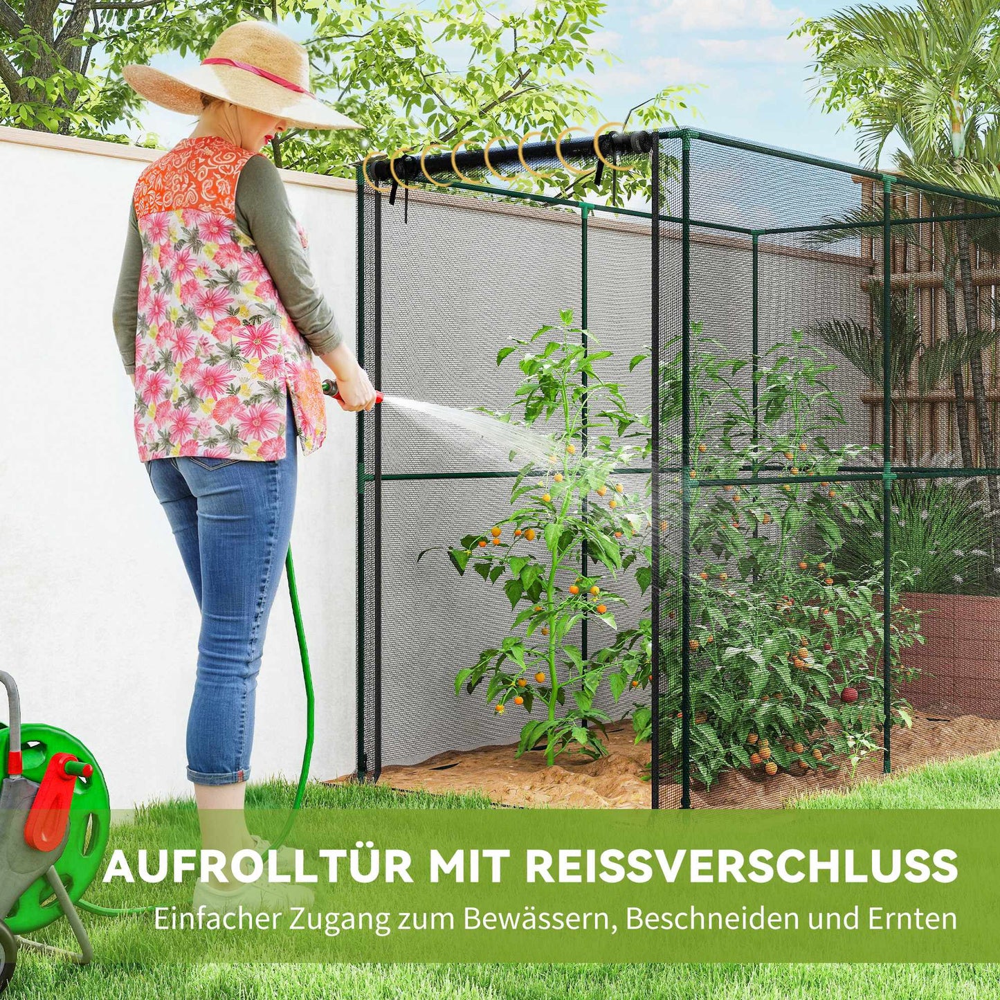 Garden Plant Protection Cage, Black, 200x100x160 cm