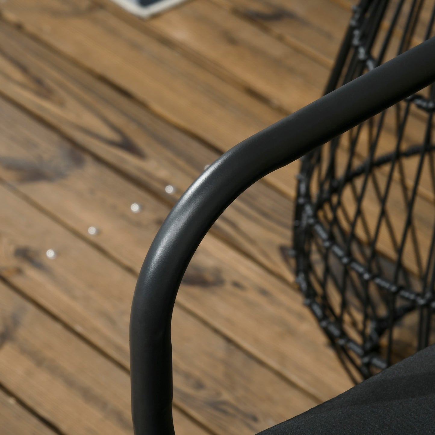 2-person garden set with rattan look, round table, sand cushions