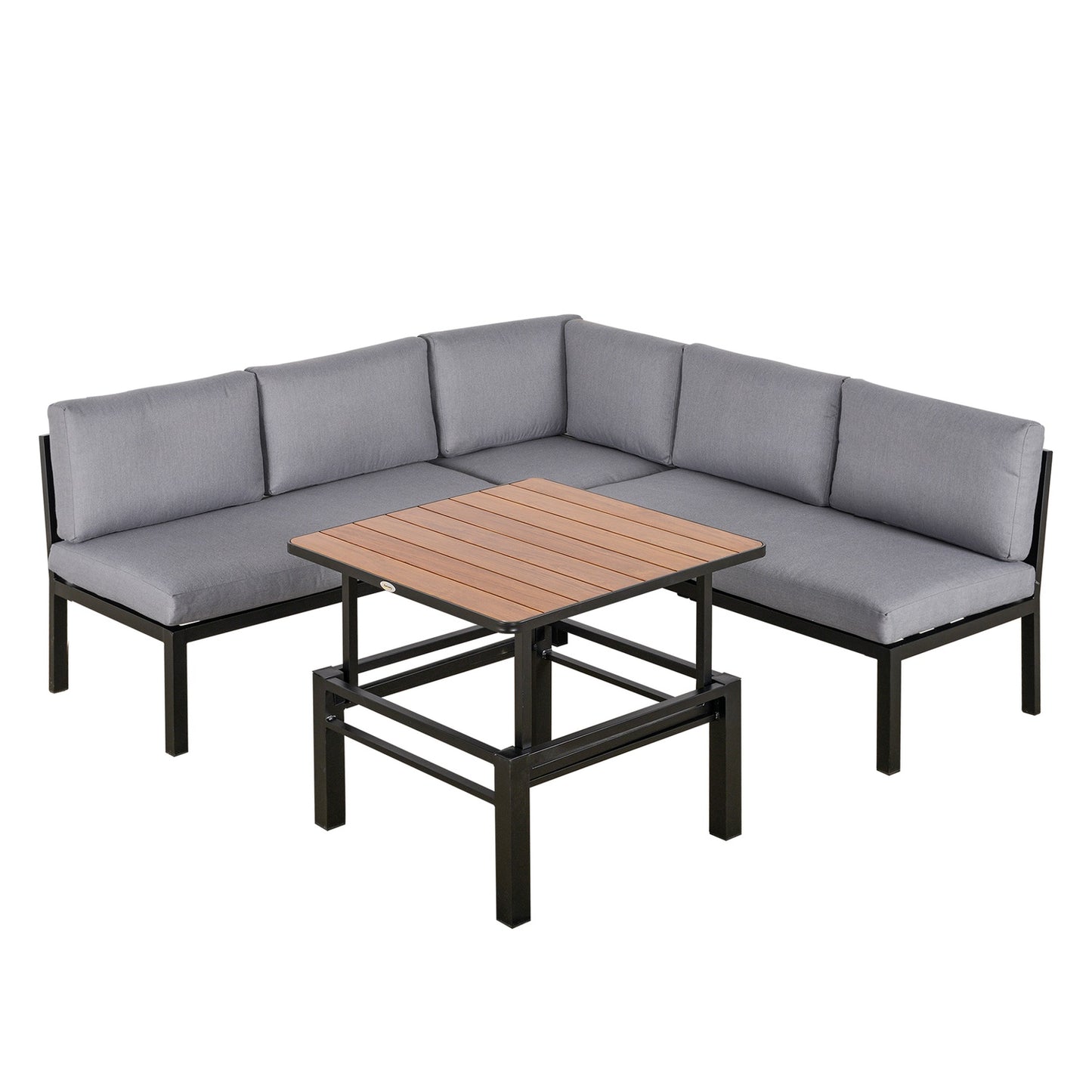 Outdoor aluminum garden furniture for 4 people with cushions