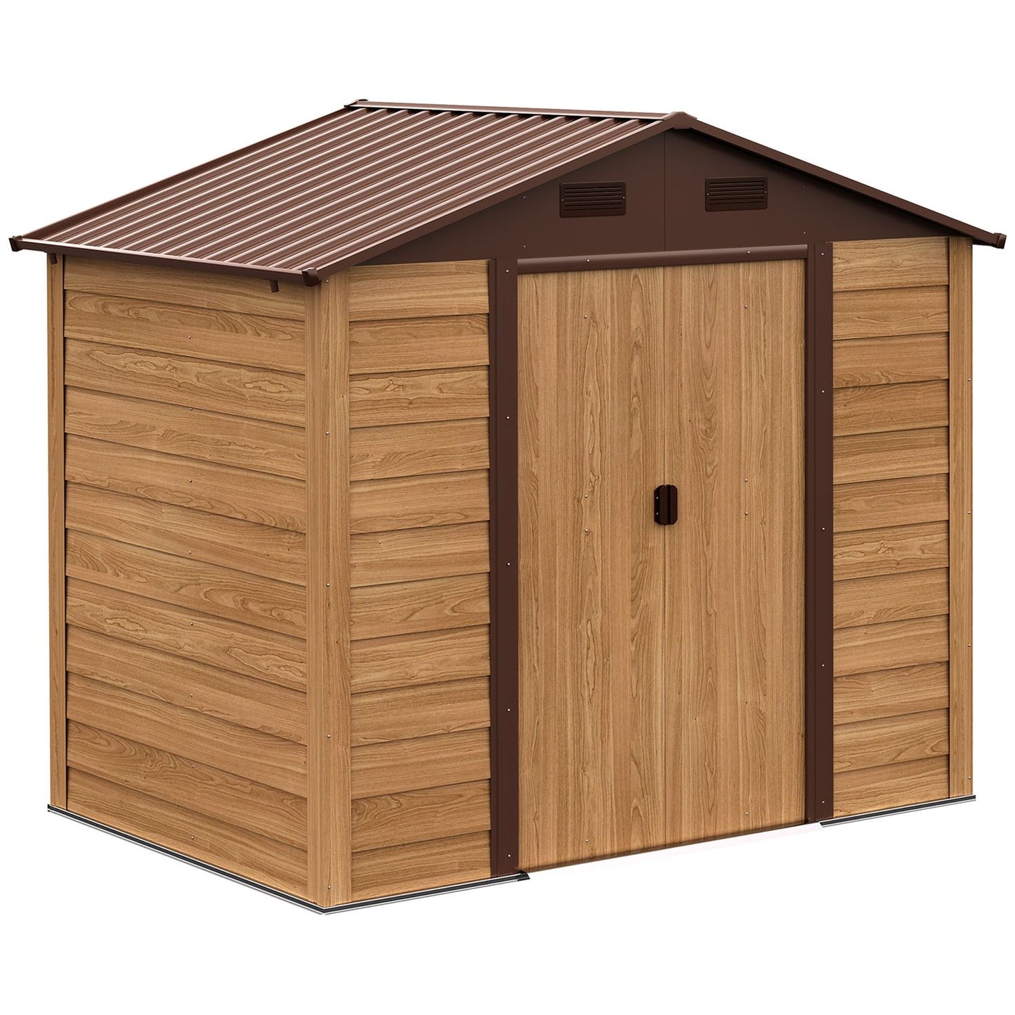 Outdoor garden tool shed, Wood Grain Look, 152x236x209 cm