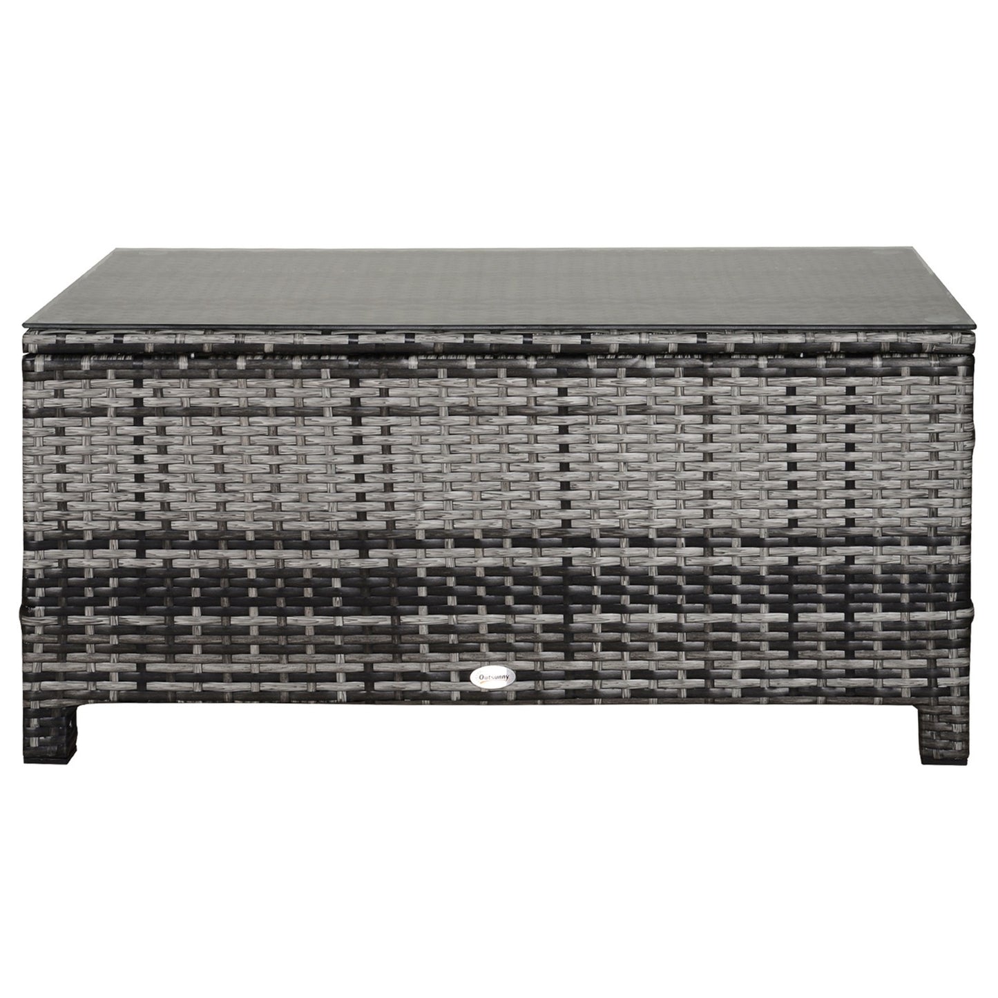Outdoor coffee table - Polyrattan, Grey, 85 x 50 x 39 Cm