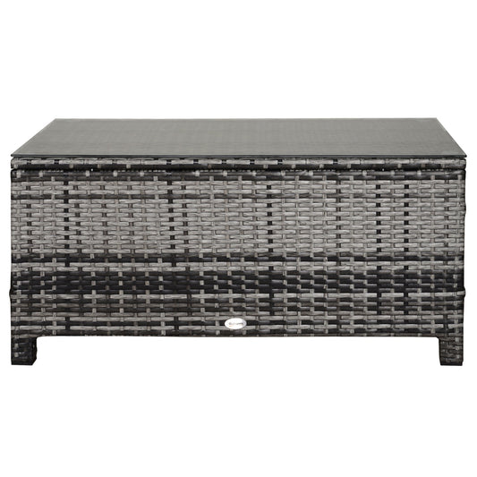 Outdoor coffee table - Polyrattan, Grey, 85 x 50 x 39 Cm