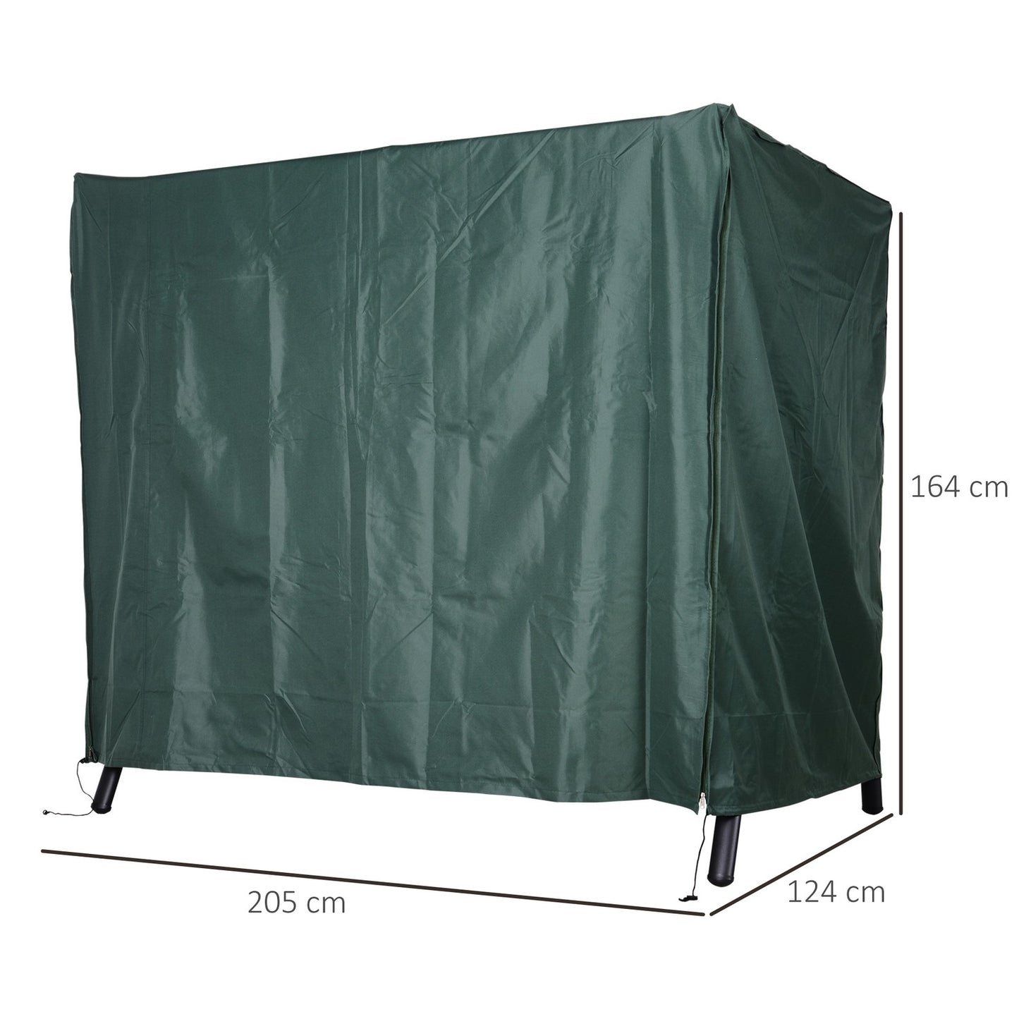 Waterproof garden swing, sun protection, 205x124x164 Cm