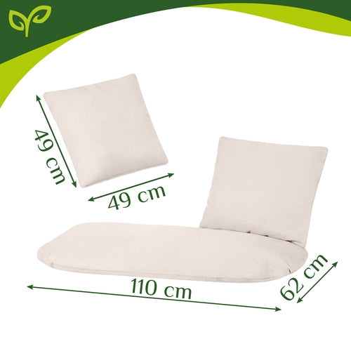 Garden Swing Cushion Set for 2, Cream, Polyester-Cotton