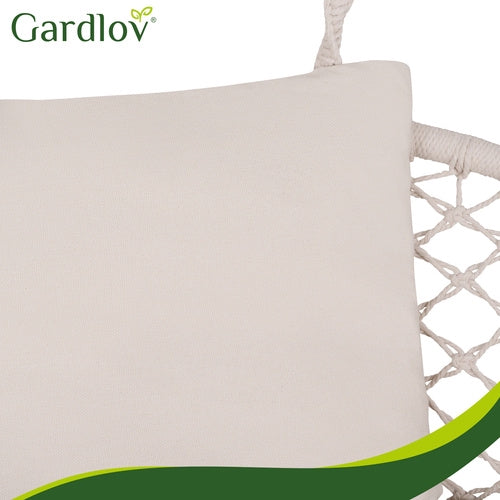 Garden Swing Cushion Set for 2, Cream, Polyester-Cotton