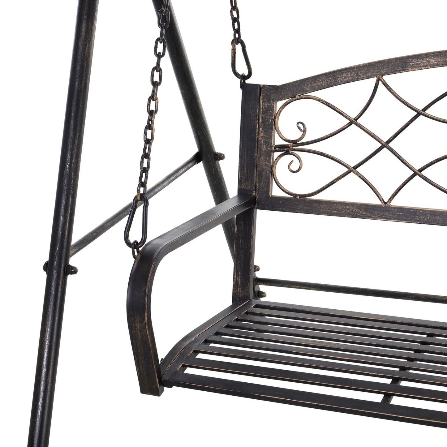Metal garden swing for 2, bronze finish, 167x123x175 cm