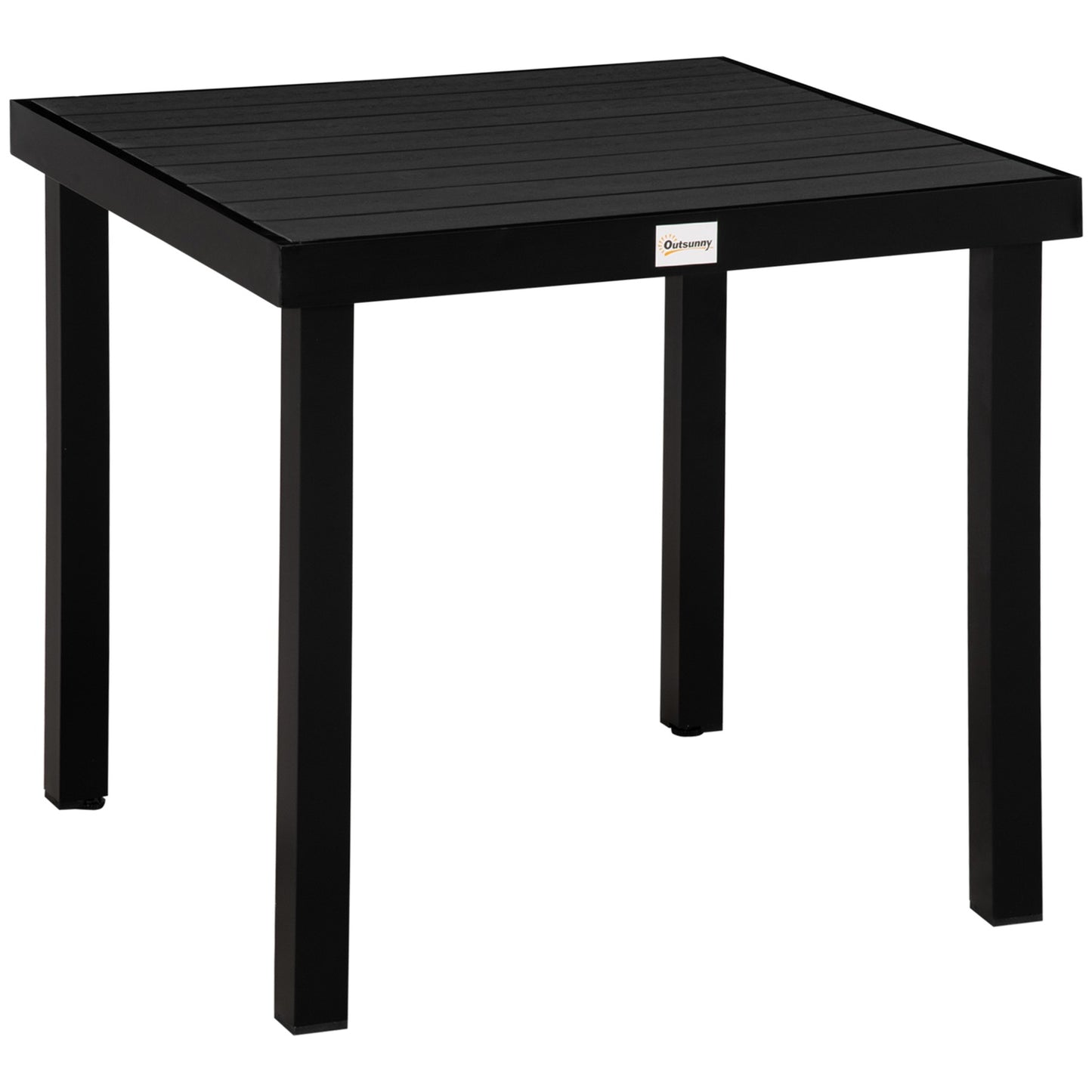 Compact outdoor dining table for 4 - Black aluminum 80x80x74 cm
