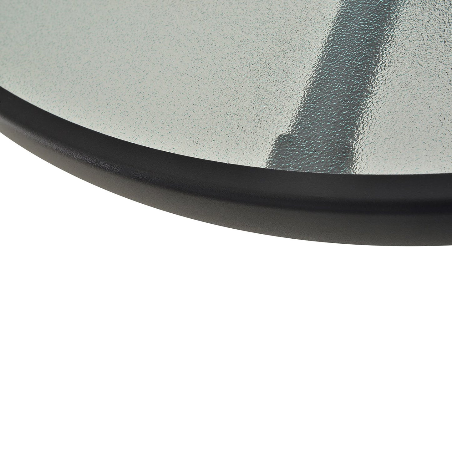 Black bistro table - Tempered glass top, 80 cm diameter
