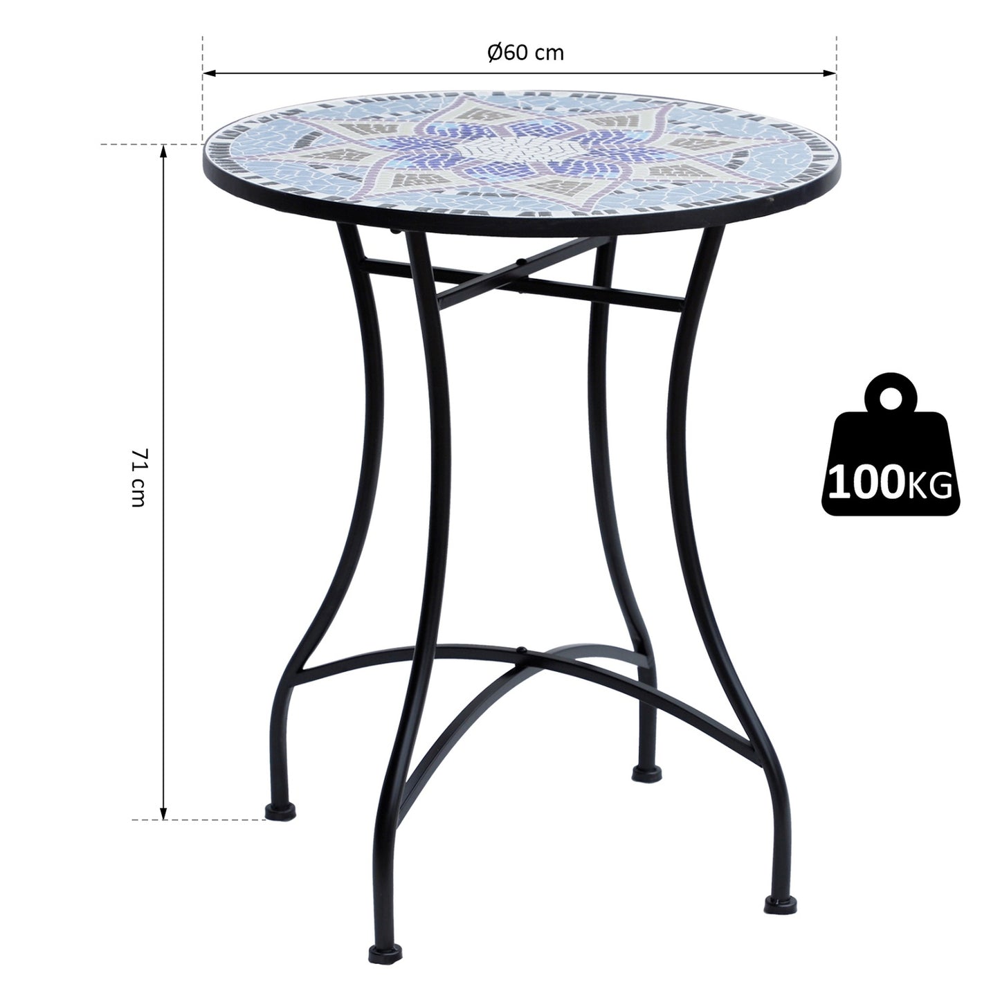 Round Garden balcony table - Ø60 x H71 cm