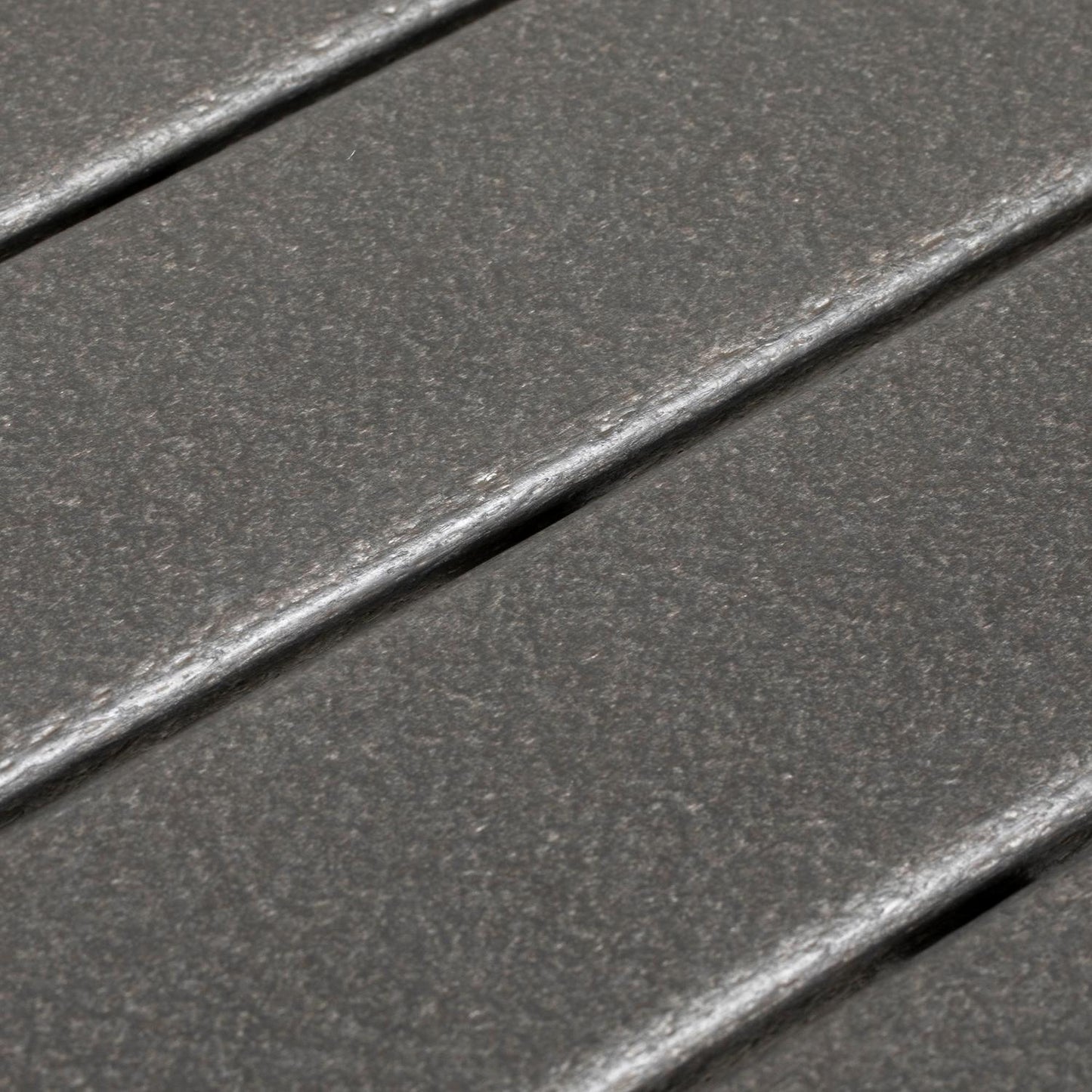Patio dining table for 4, HDPE ribbed, dark grey, 90x90x75 cm