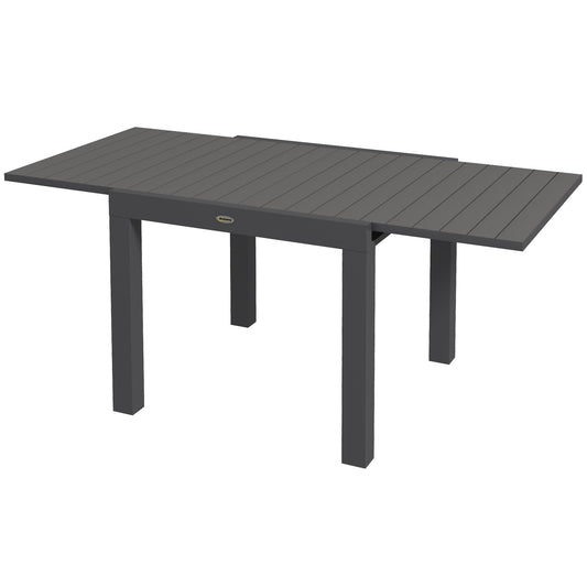 Extendable aluminum garden dining table for 6 - Grey