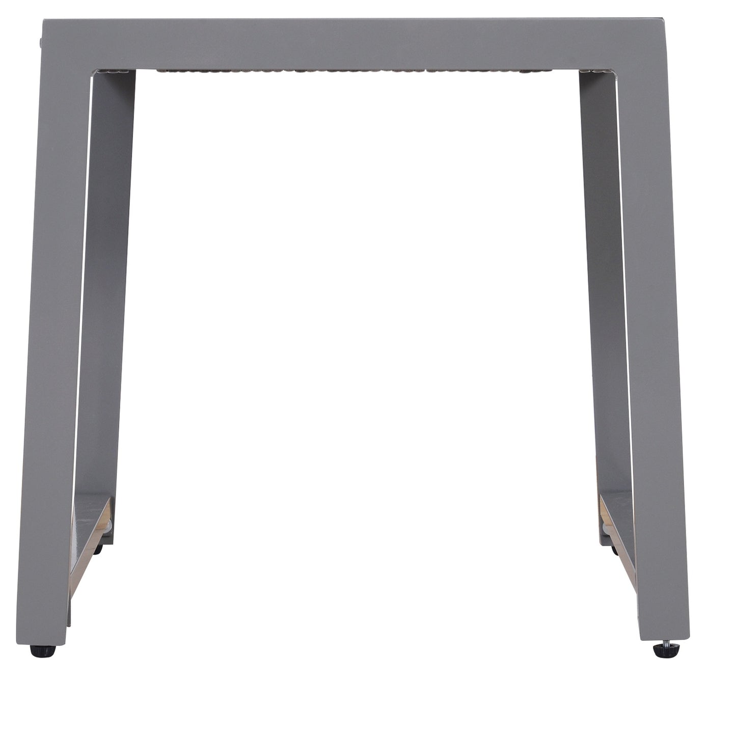 Garden side table, tempered glass, poly rattan & aluminium