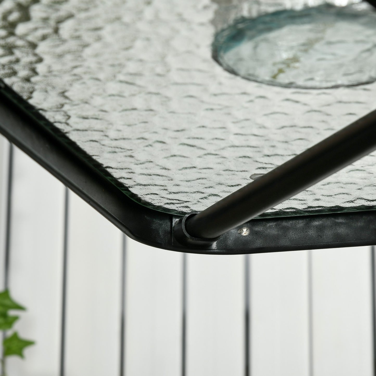 Square metal garden table, 76x76 cm, weatherproof, black