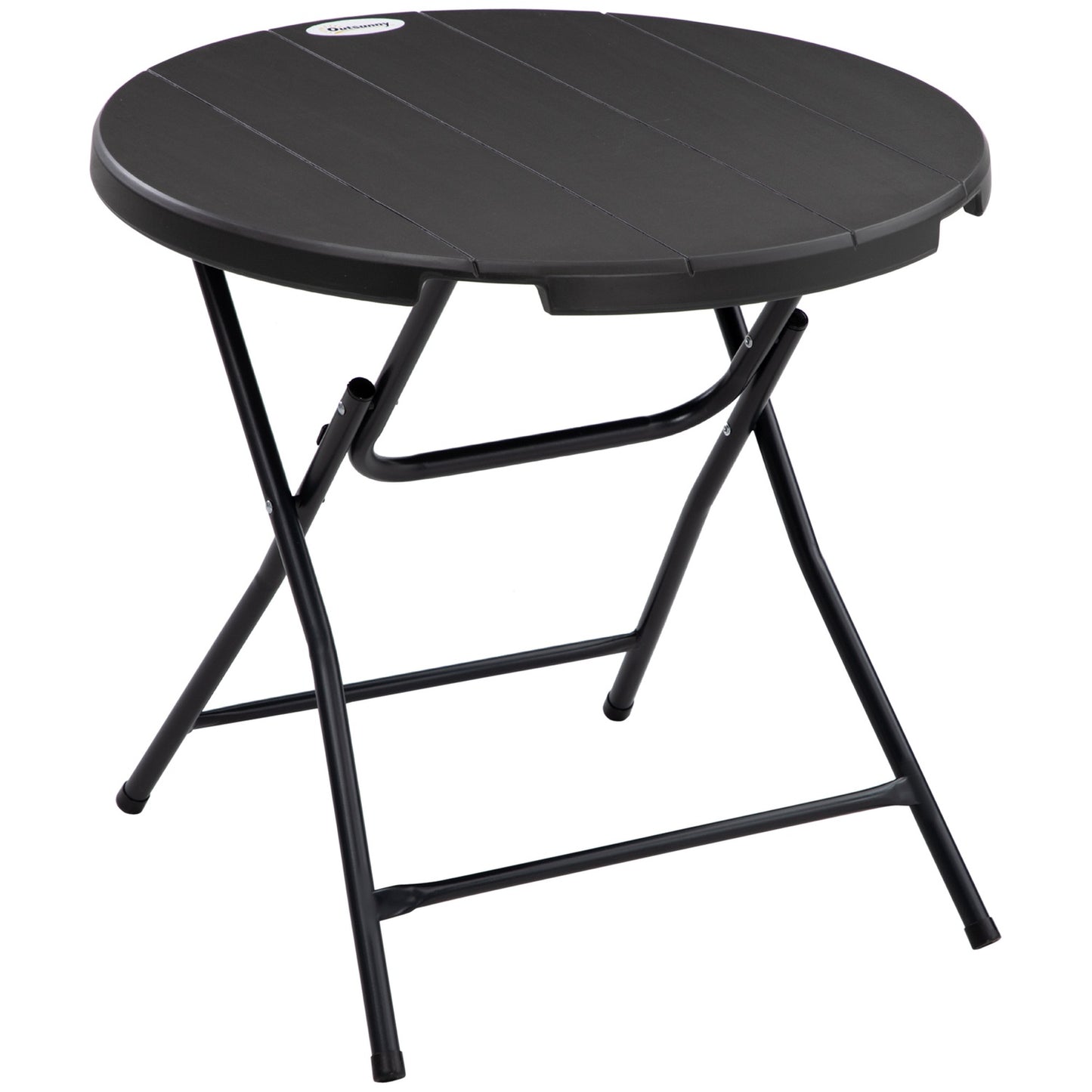 Round folding garden dining table, 80 cm, dark grey