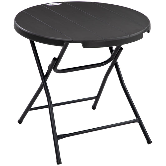 Round folding garden dining table, 80 cm, dark grey