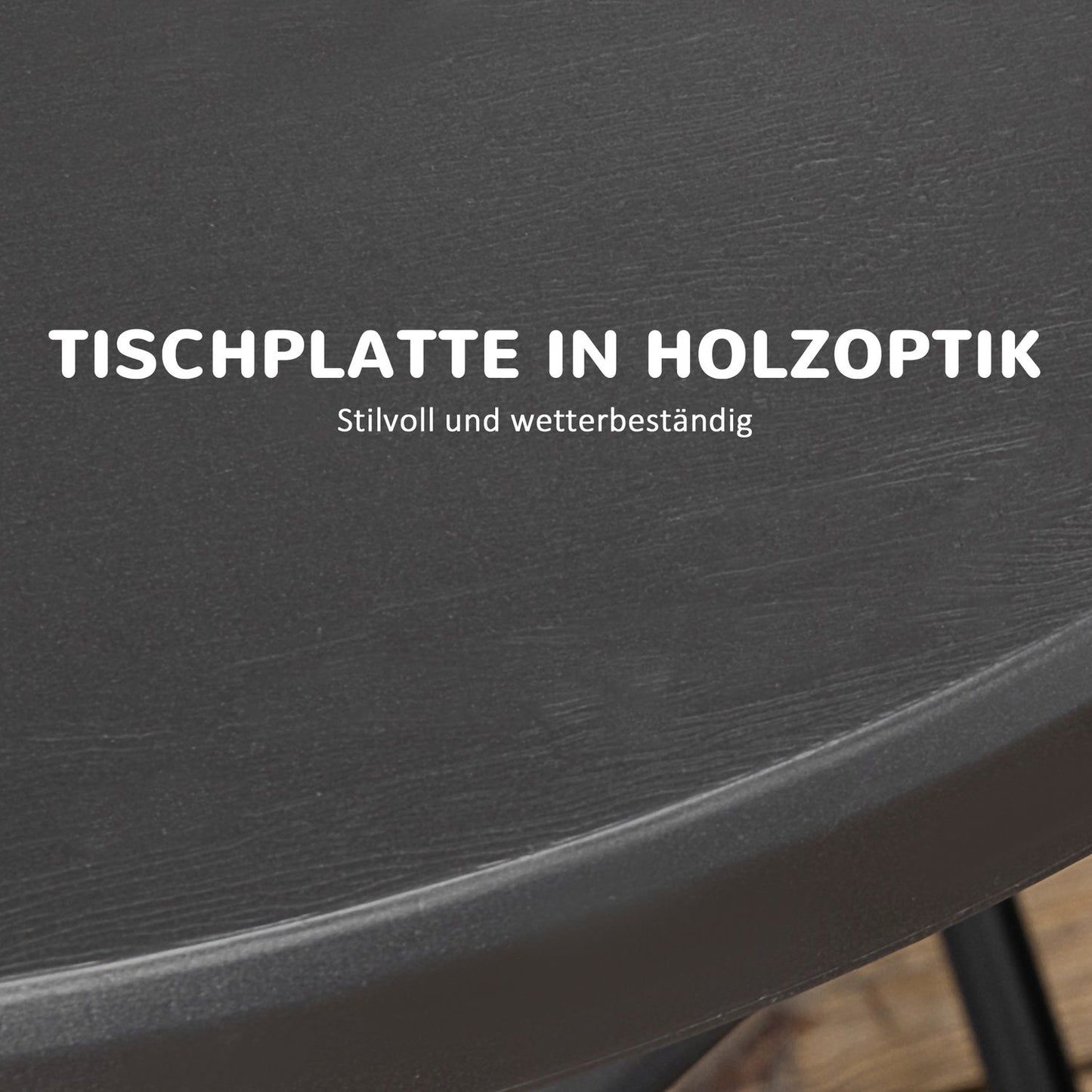 Round folding garden dining table, 80 cm, dark grey