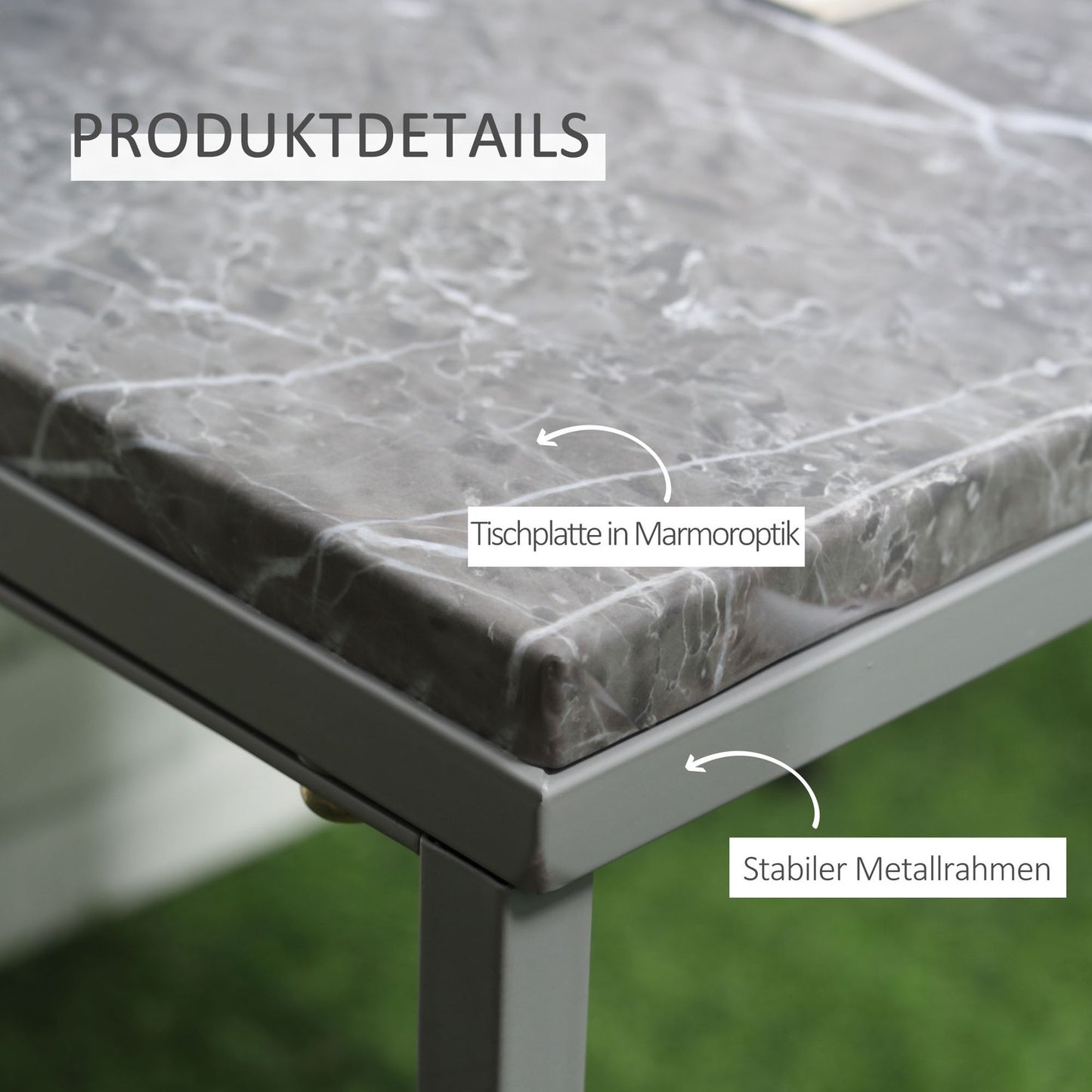 Outdoor Indoor Metal Stand Garden Coffee Table, 40x40x50 cm