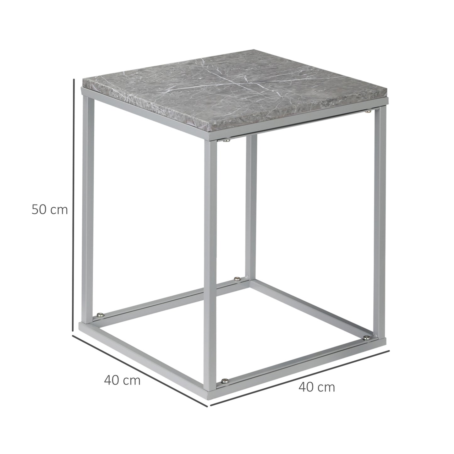 Outdoor Indoor Metal Stand Garden Coffee Table, 40x40x50 cm