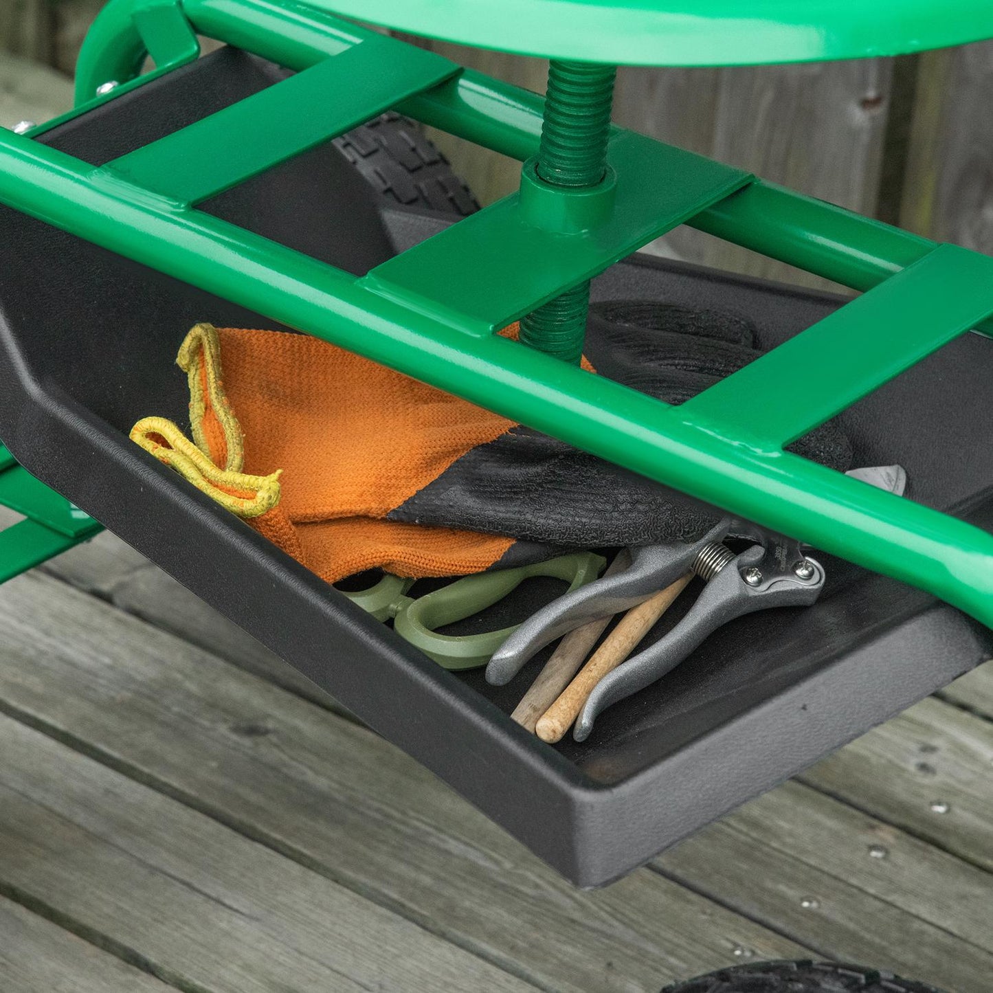 Garden trolley with swivel seat, adjustable, 150 kg capacity
