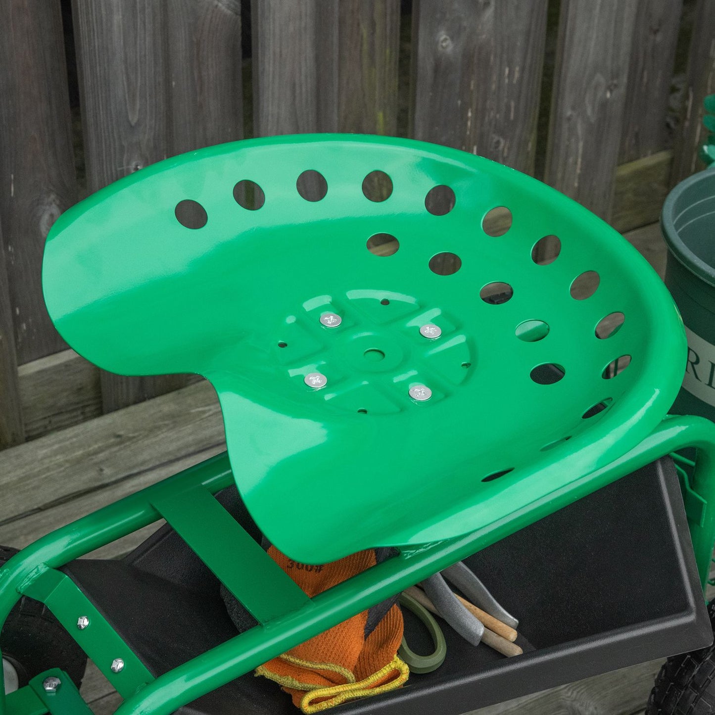Garden trolley with swivel seat, adjustable, 150 kg capacity