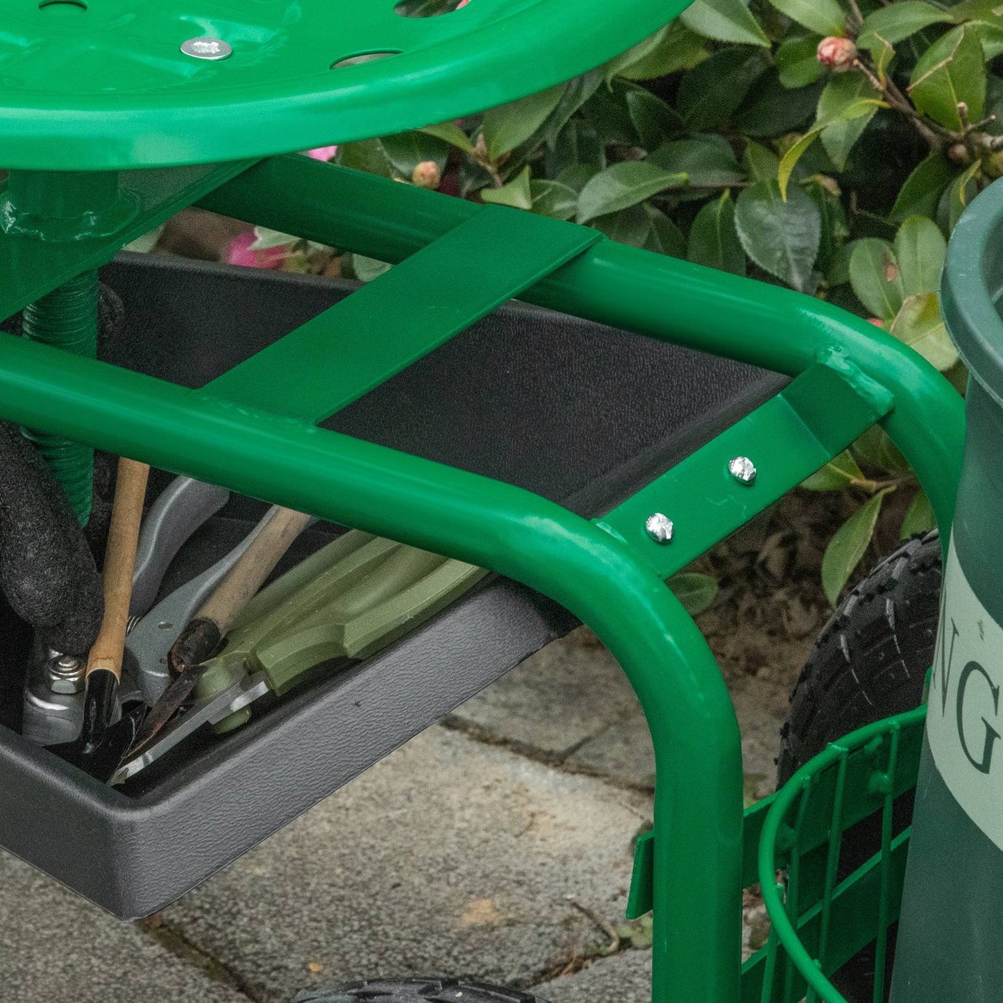 Garden trolley with swivel seat, adjustable, 150 kg capacity